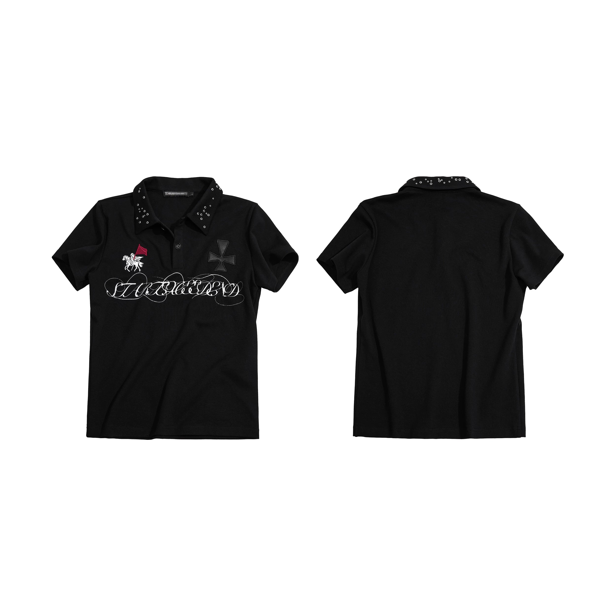 SUBCULTURE LEATHER POLO SHIRT