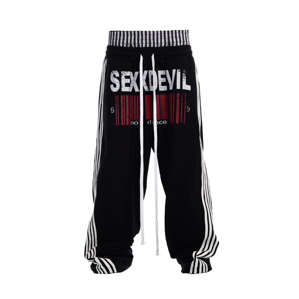 DOUBLE-WAISTED STRIPED SWEATPANTS