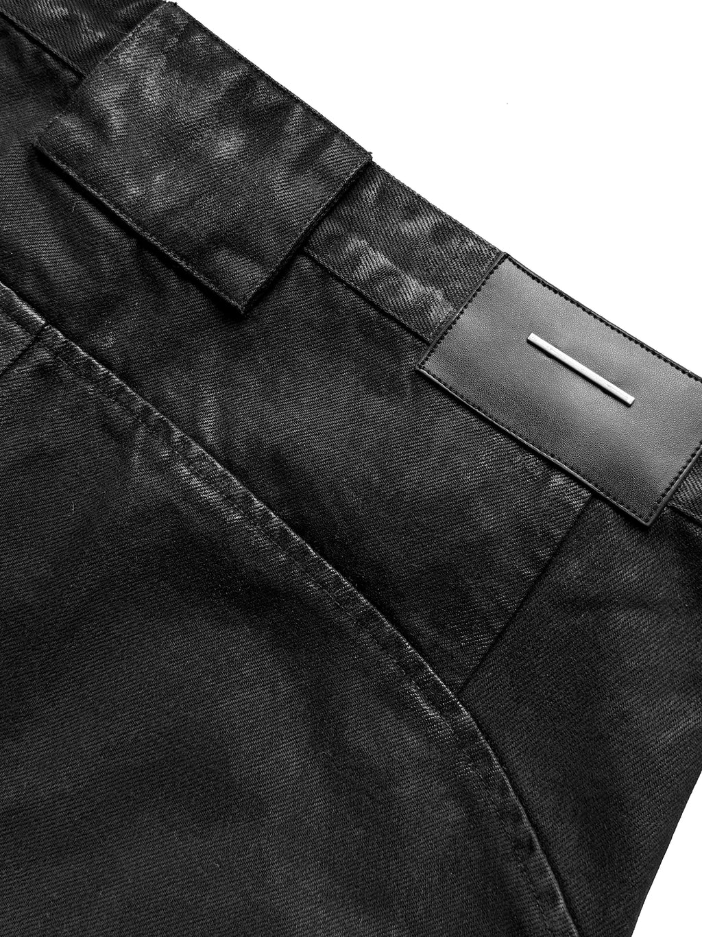 DECONSTRUCTED FRAYED DENIM PANTS