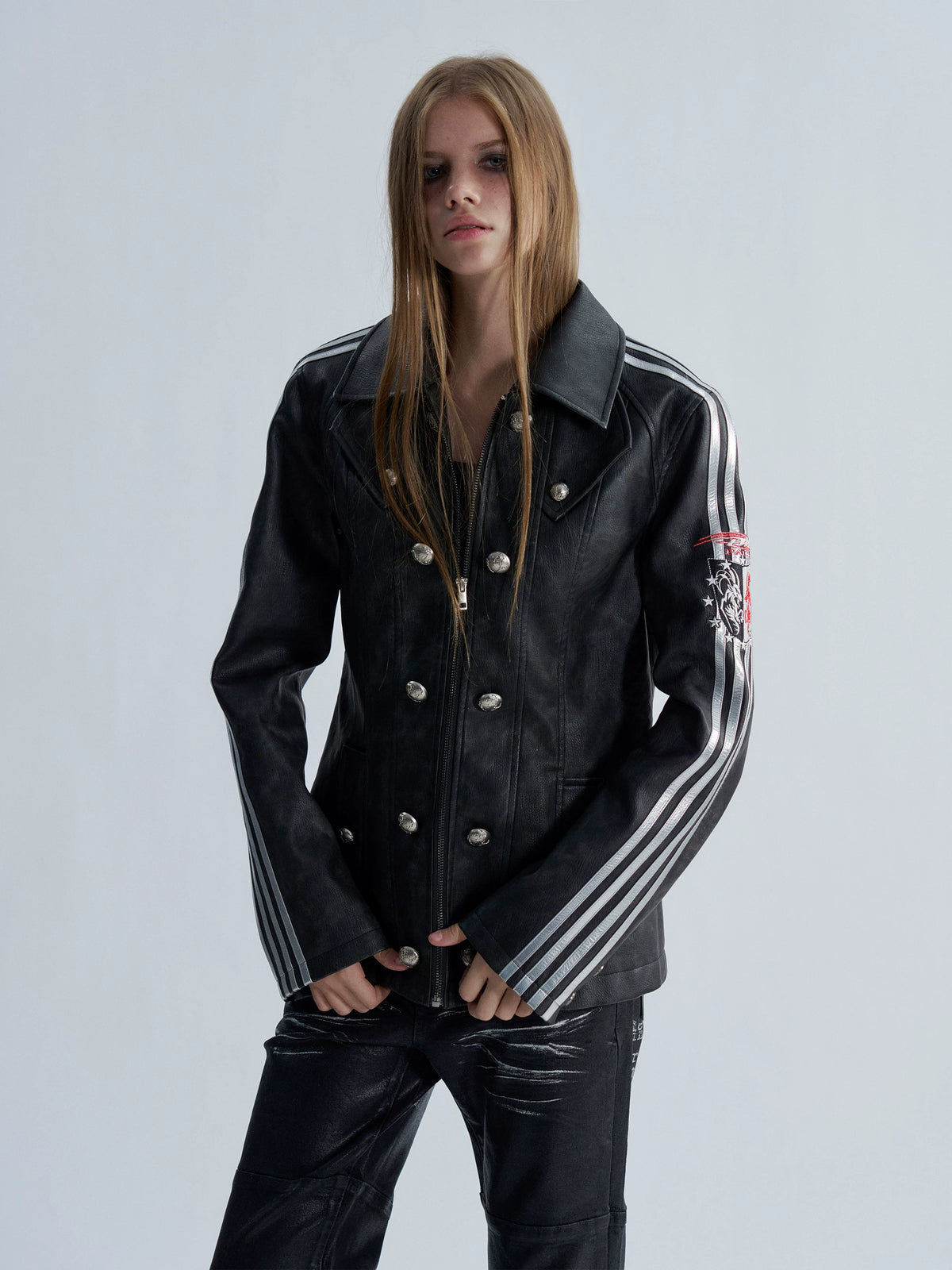 PATCHWORK SPORTY LEATHER JACKET