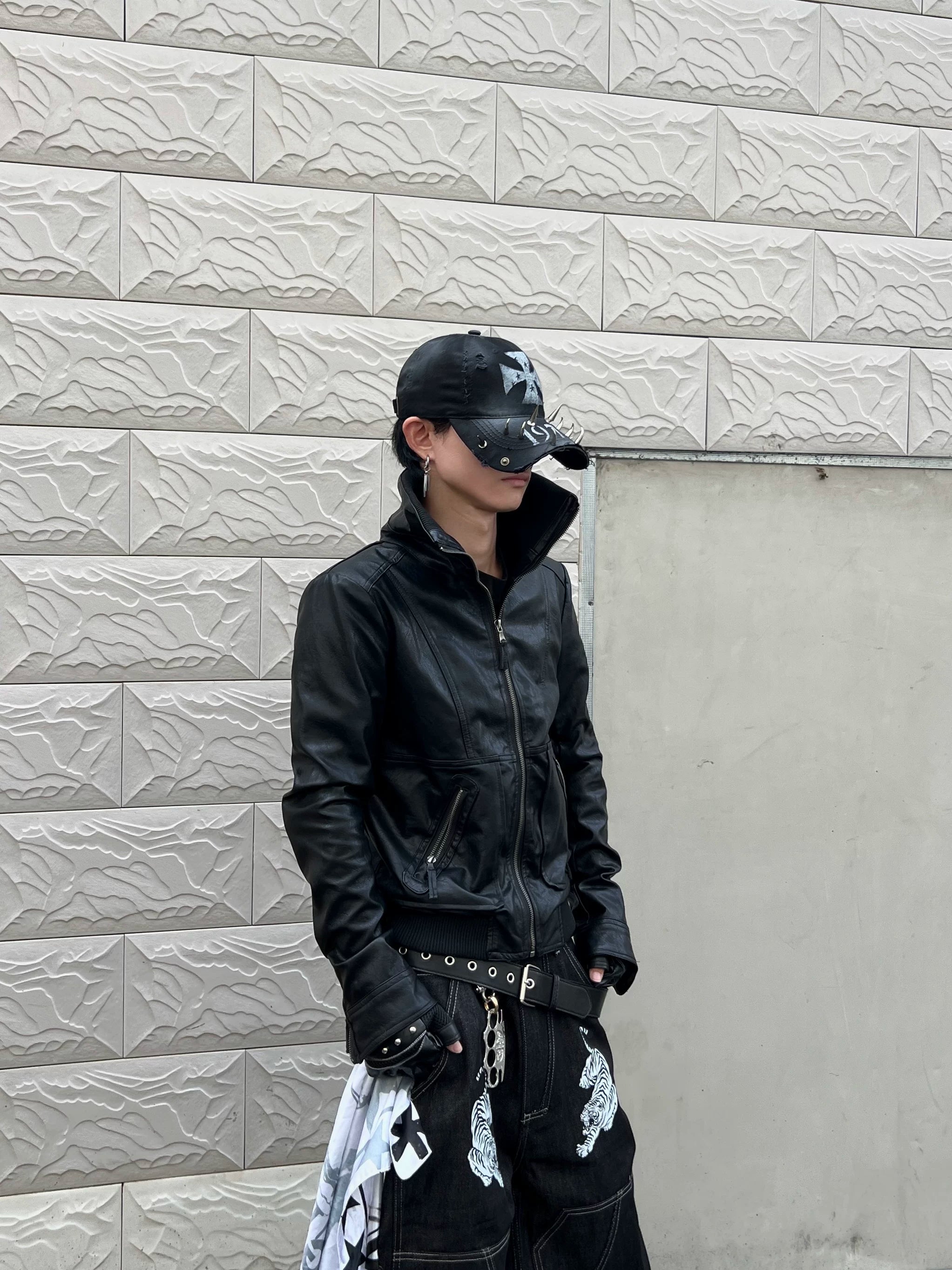 SLIM LEATHER BIKER JACKET