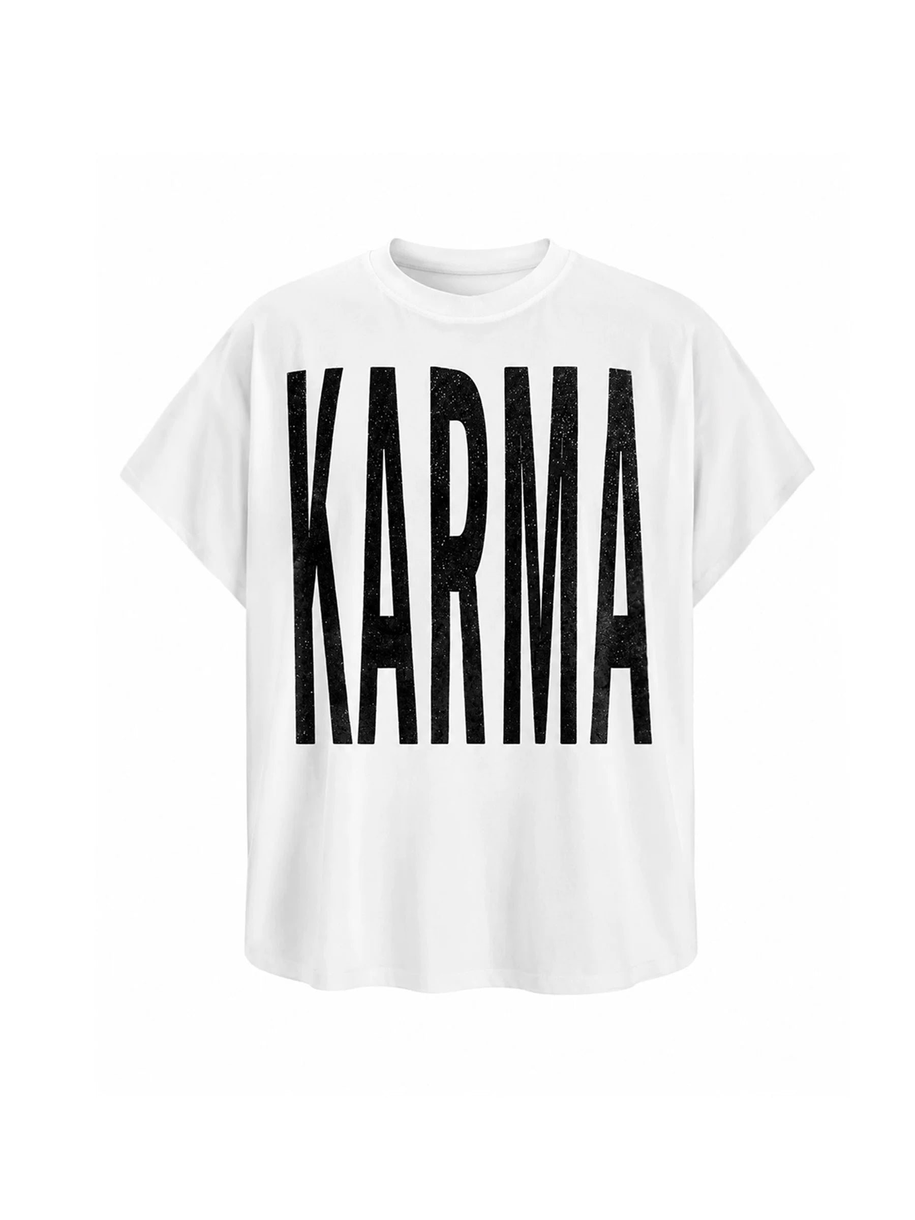 GLITTERY SUMMER LETTER PRINT T-SHIRT