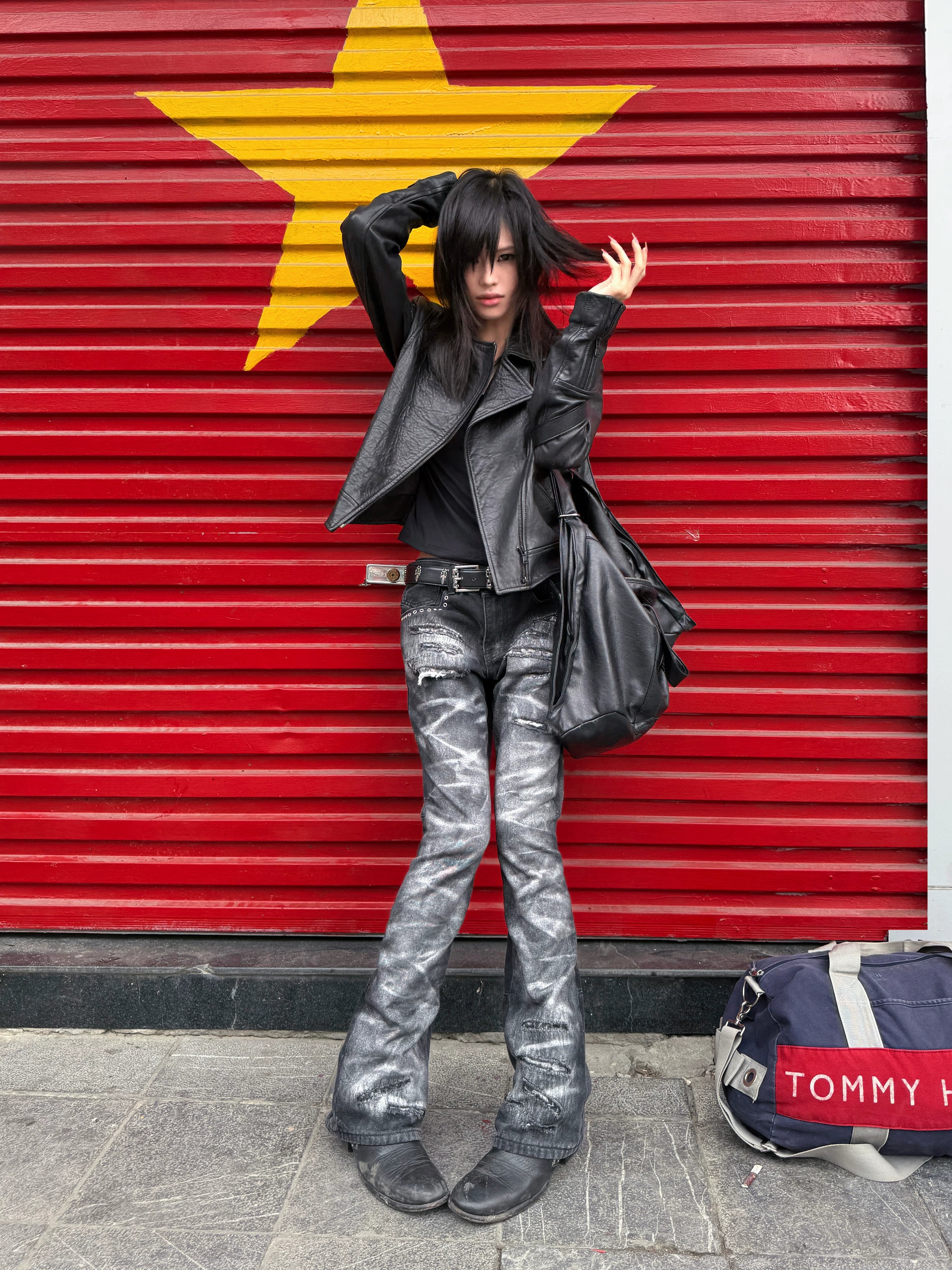 ANCIENT RIVET DENIM TROUSERS