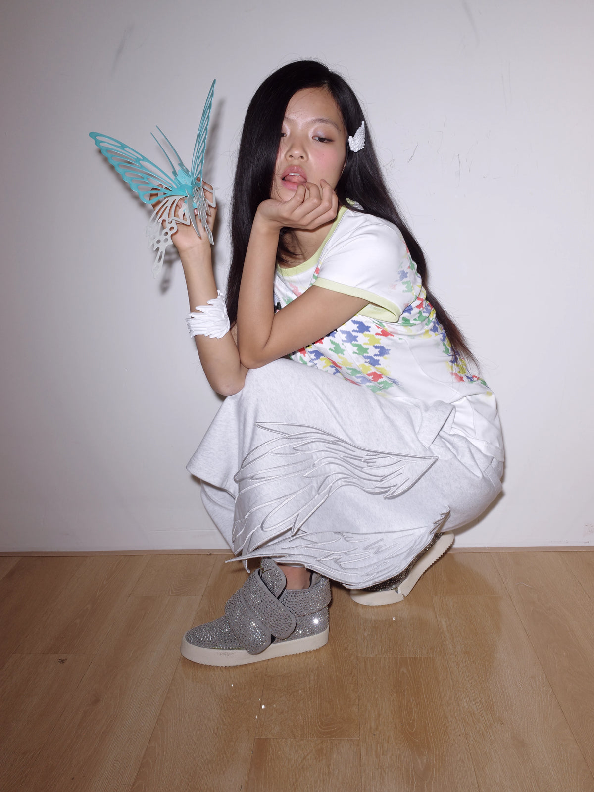 ANGEL-WING PATCHWORK SHORTS