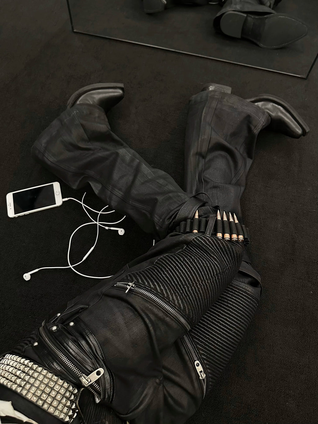 ADJUSTABLE SKINNY WAX PANTS