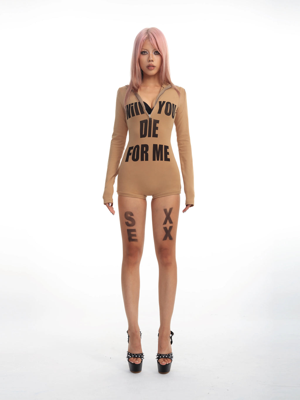 FIGURE-HUGGING LONG SLEEVE JUMPSUIT