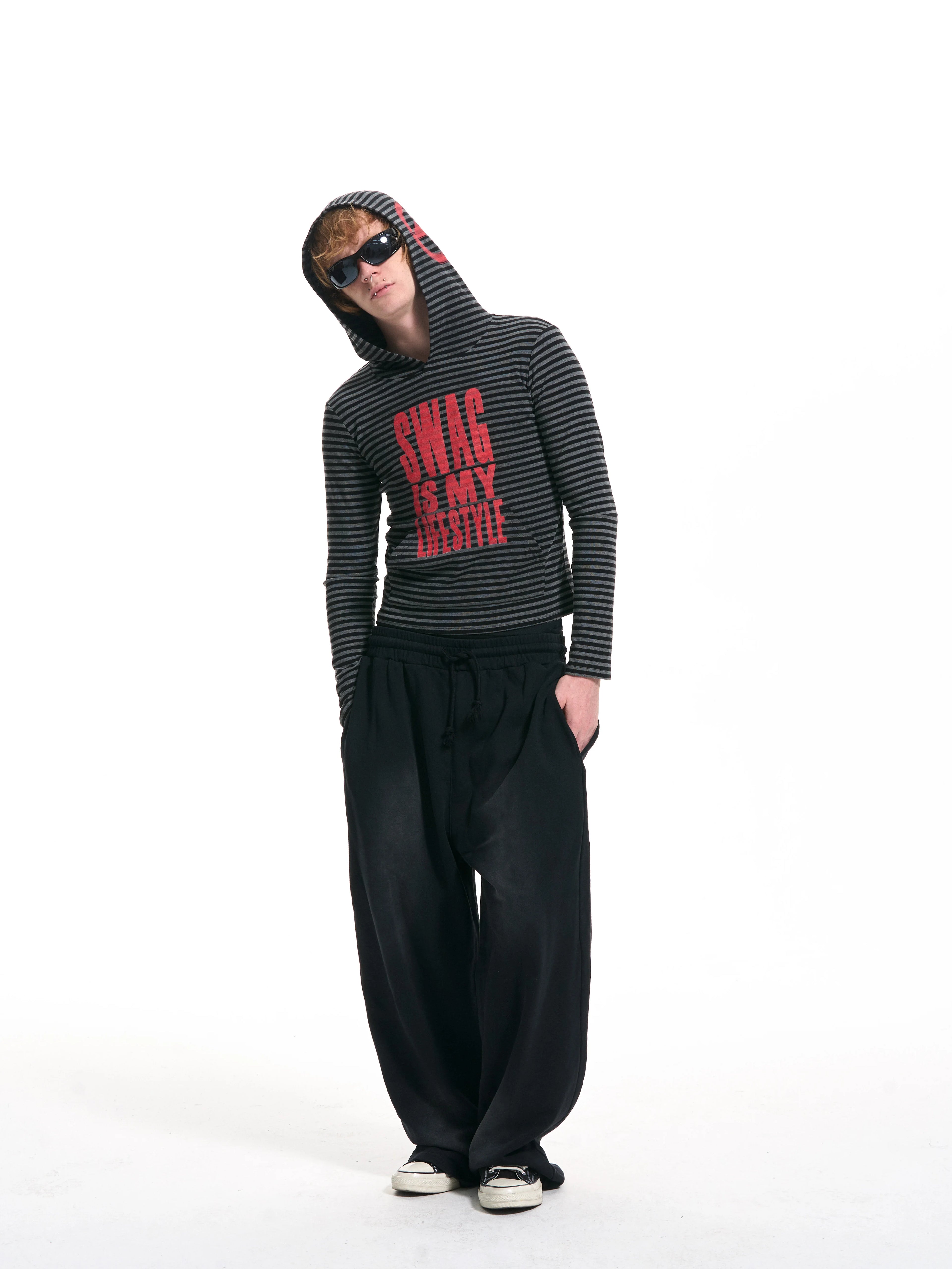 STRIPED HOODED LONG SLEEVE