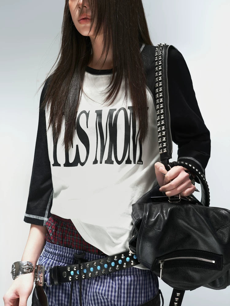 PATCHWORK PRINTED SLEEVE T-SHIRT
