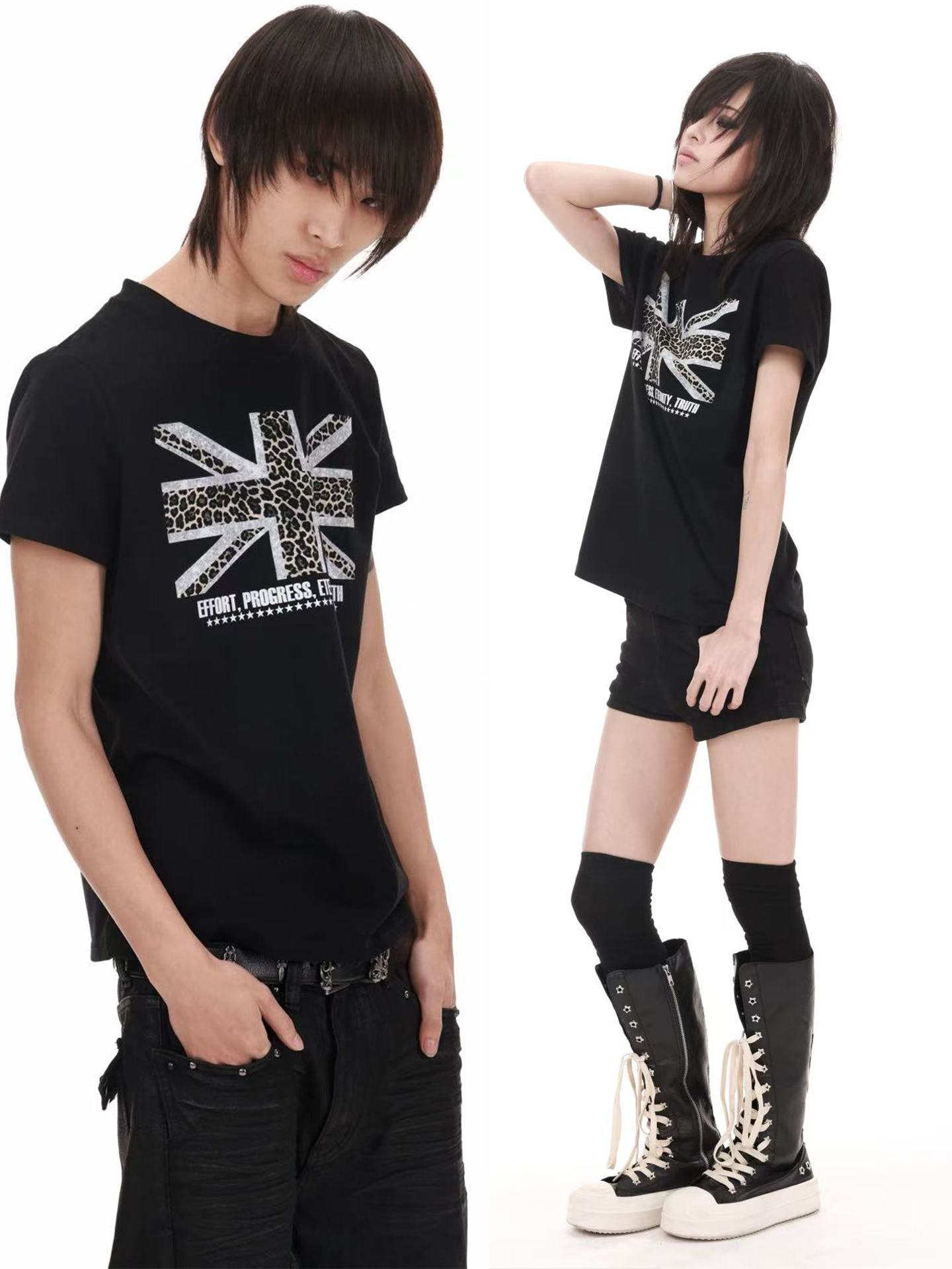 LEOPARD FLAG GRAPHIC T-SHIRT