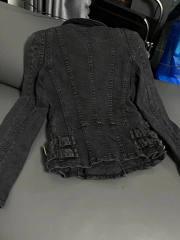 VINTAGE BIKER DENIM JACKET