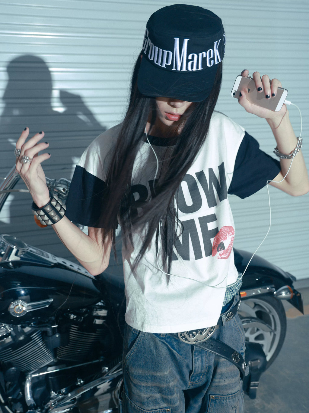 LIP PRINT PATCHWORK T-SHIRT