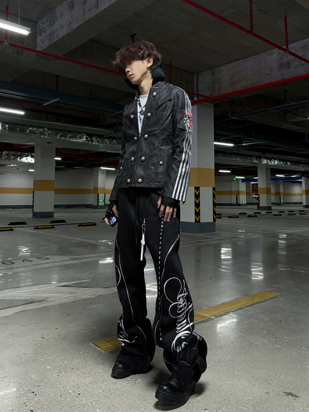 PATCHWORK SPORTY LEATHER JACKET