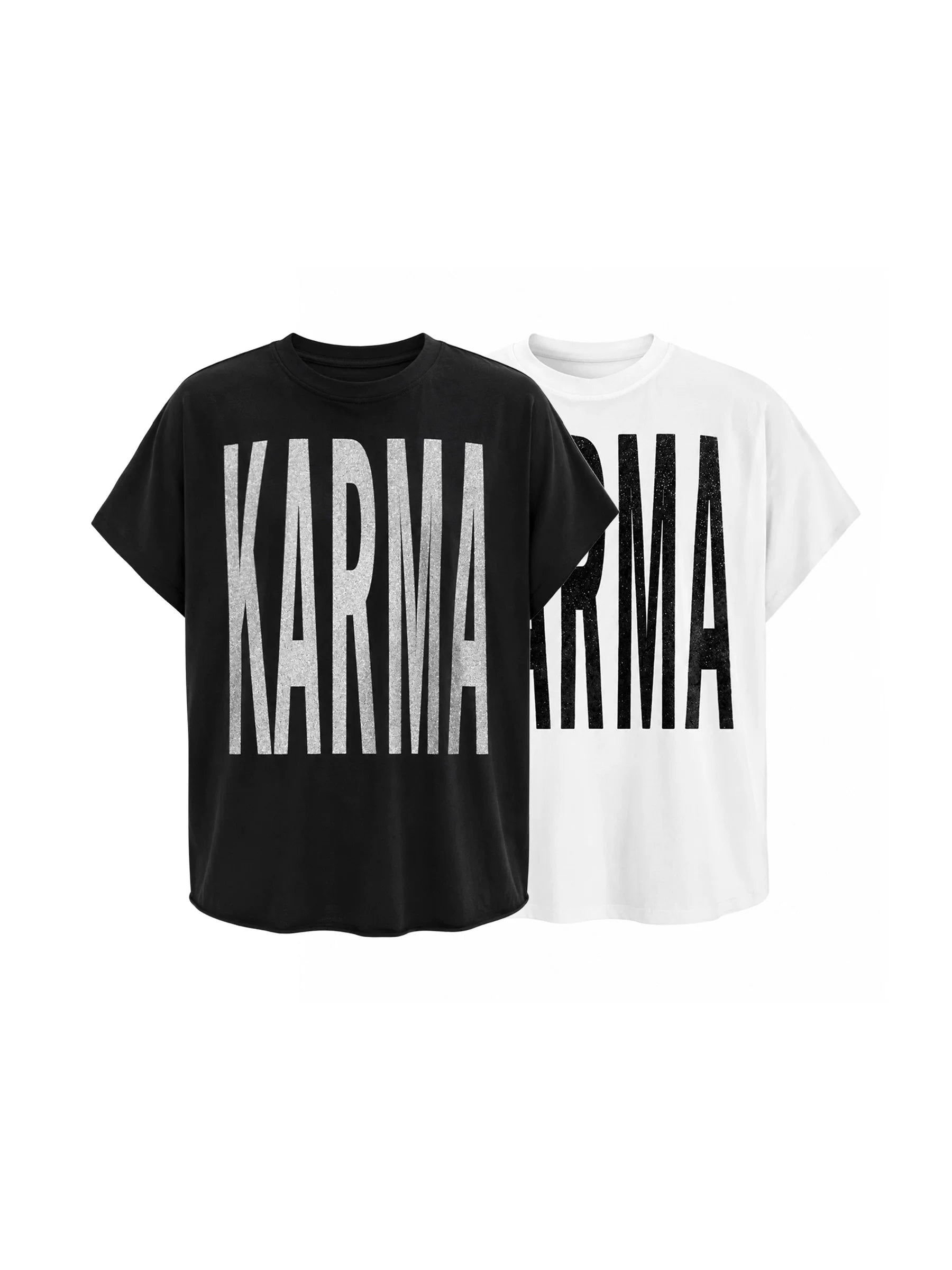 GLITTERY SUMMER LETTER PRINT T-SHIRT