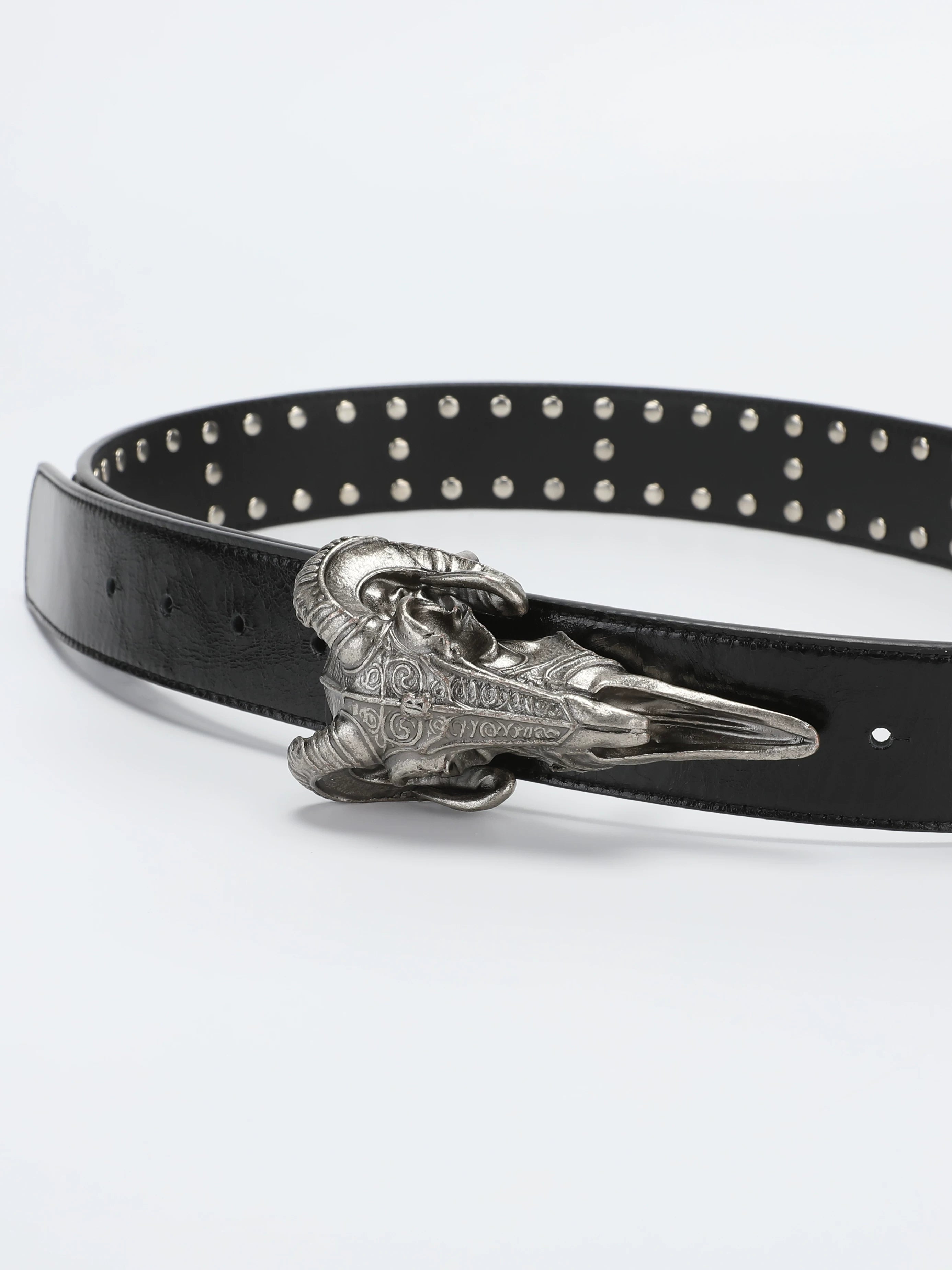 SKULL GOAT SKELETON RIVET BELT