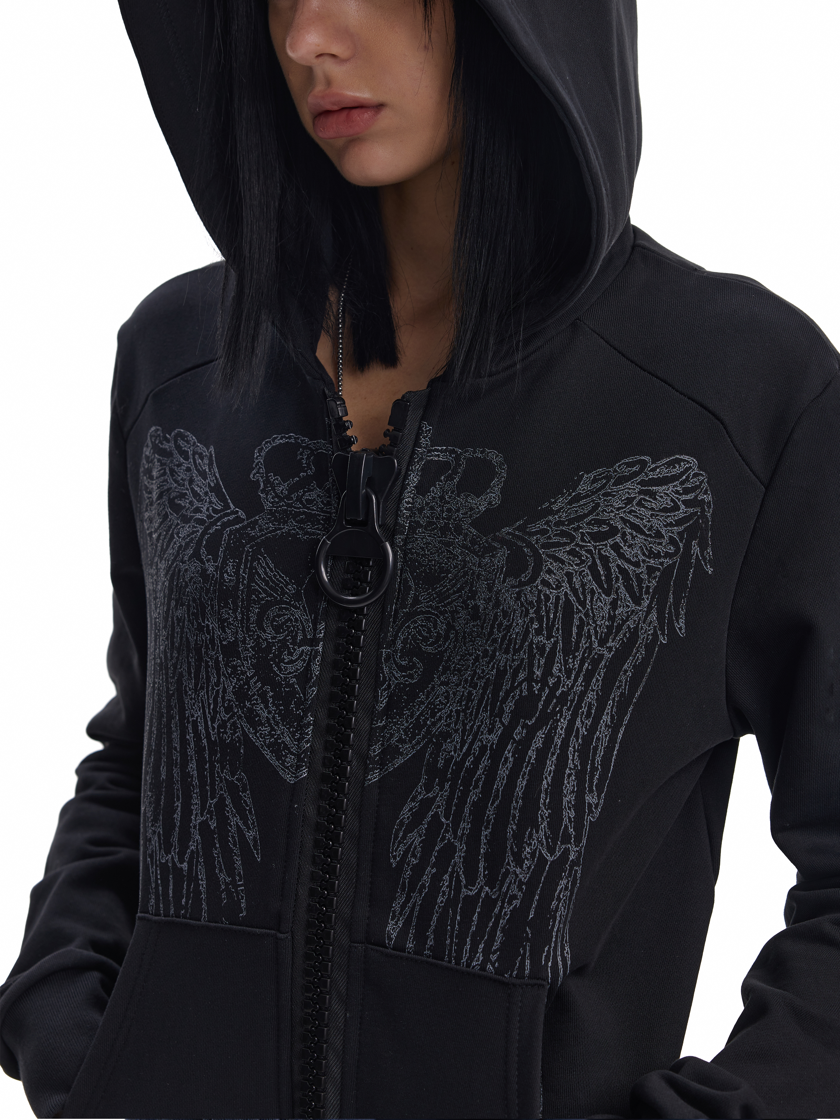 GLITTER WINGS FULL-ZIP HOODIE