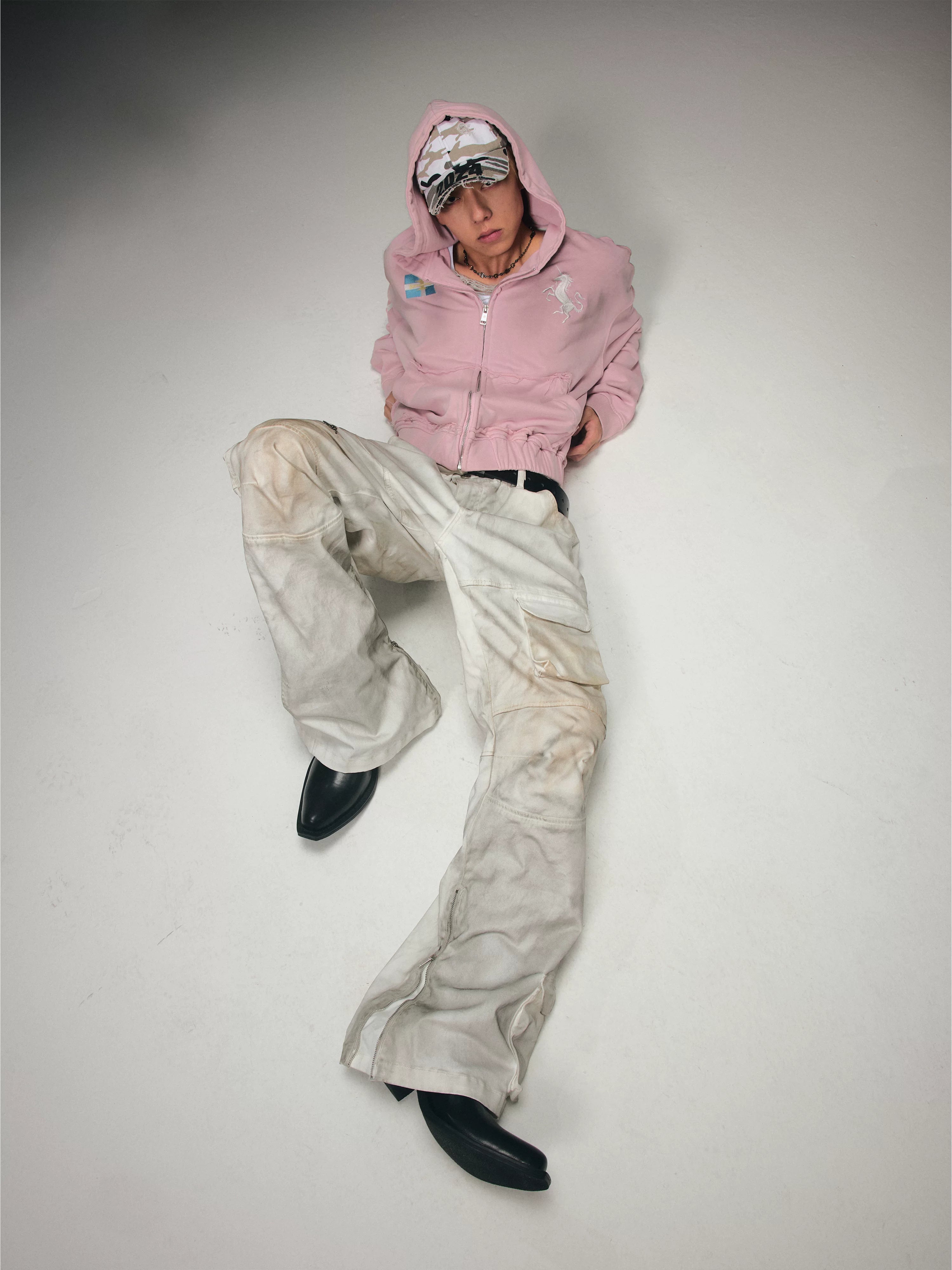 VINTAGE PINK HOODED SWEATSHIRT