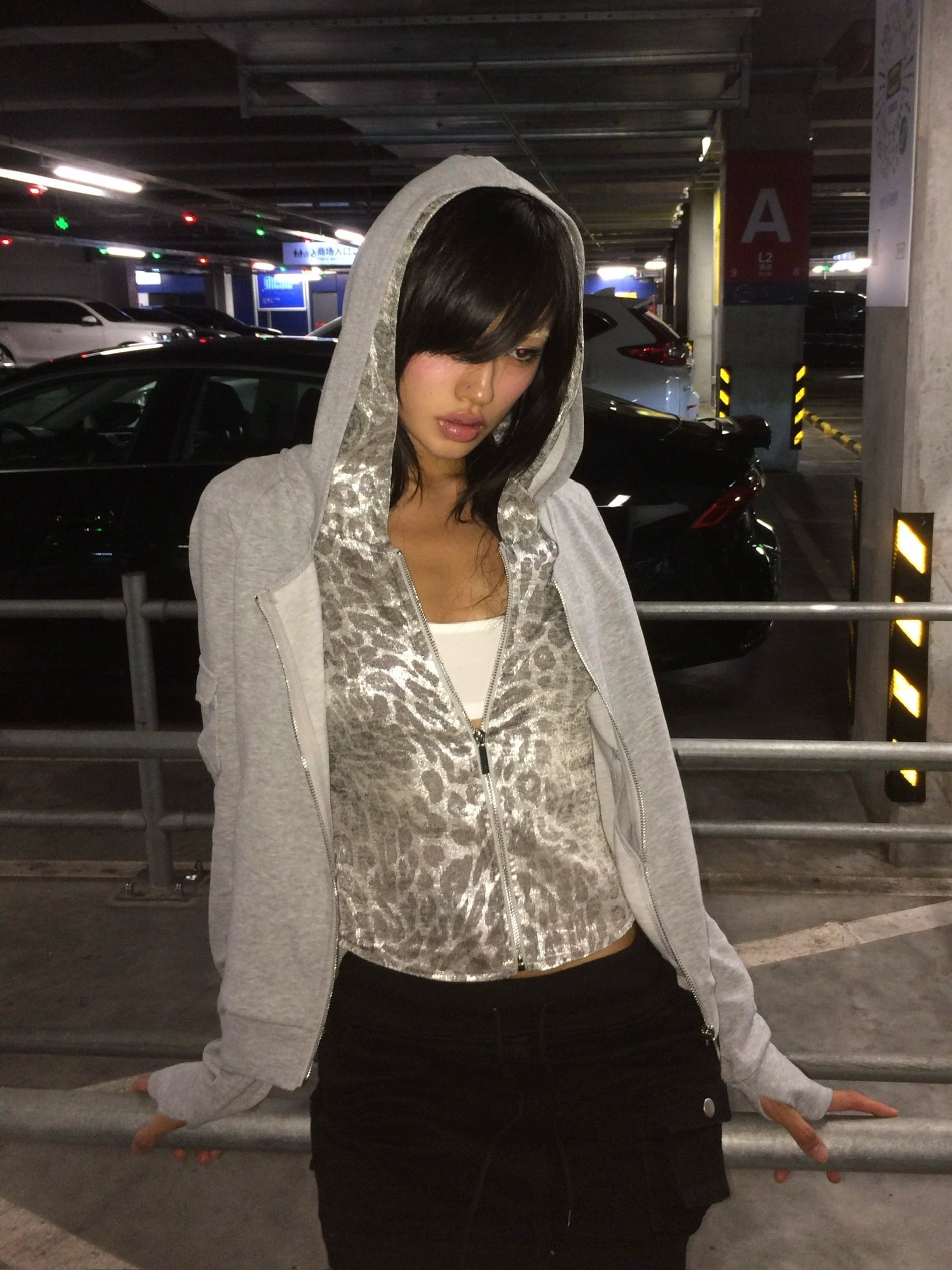 LEOPARD LAYERED HOODIE