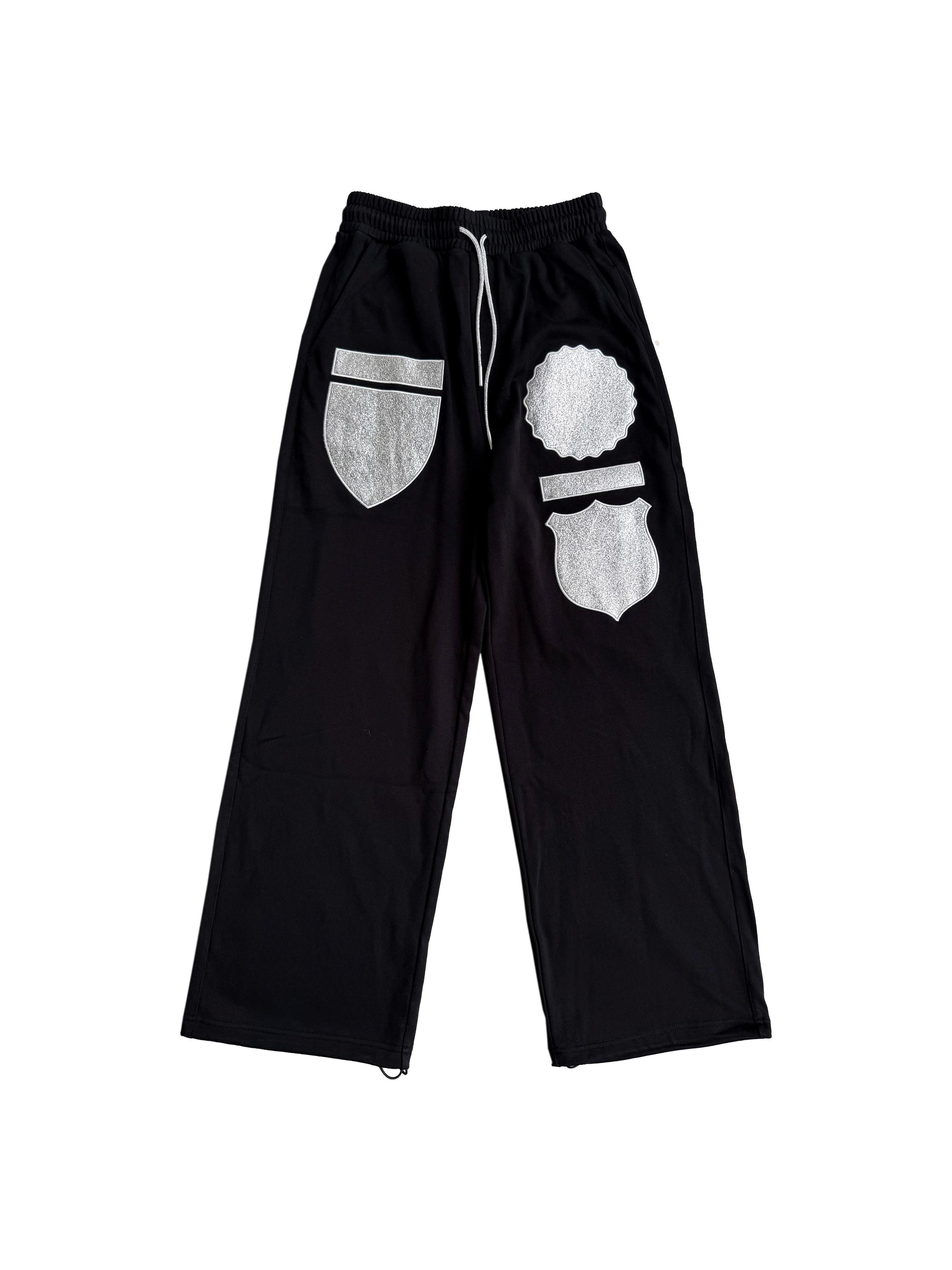 SILVER THREAD MEDALLION SWEATPANTS