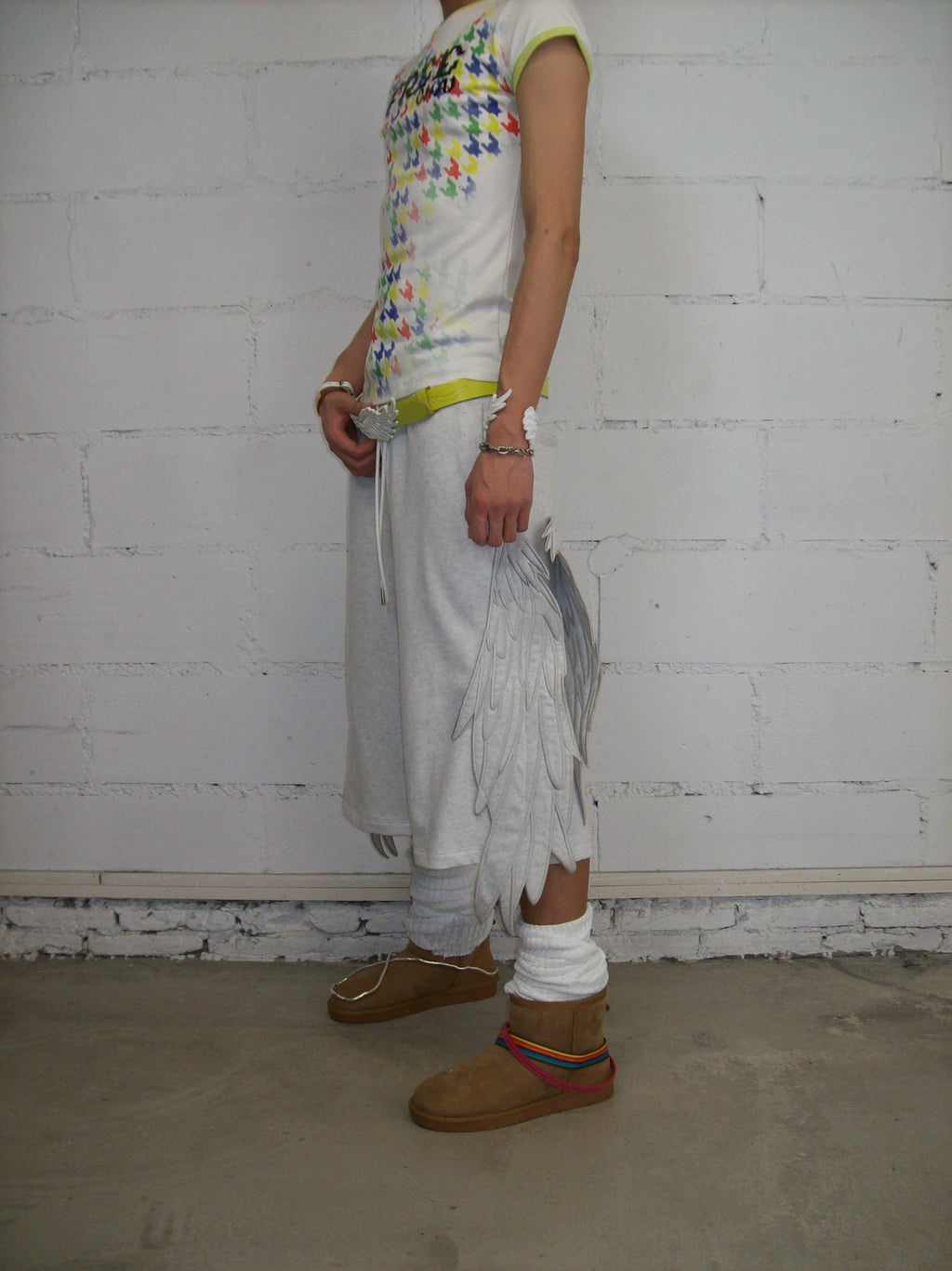 ANGEL-WING PATCHWORK SHORTS