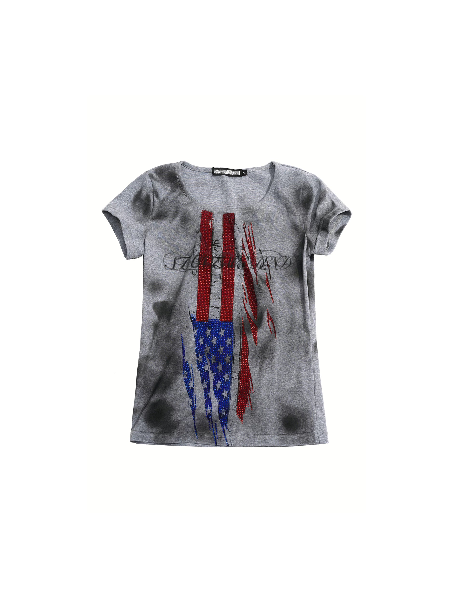 RHINESTONE FLAG TEE
