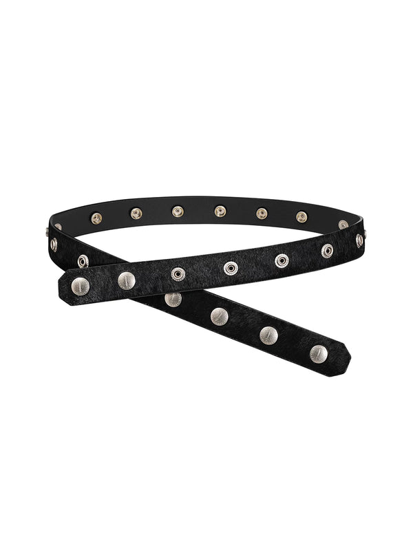SLEEK BLACK PONY HAIR BELT