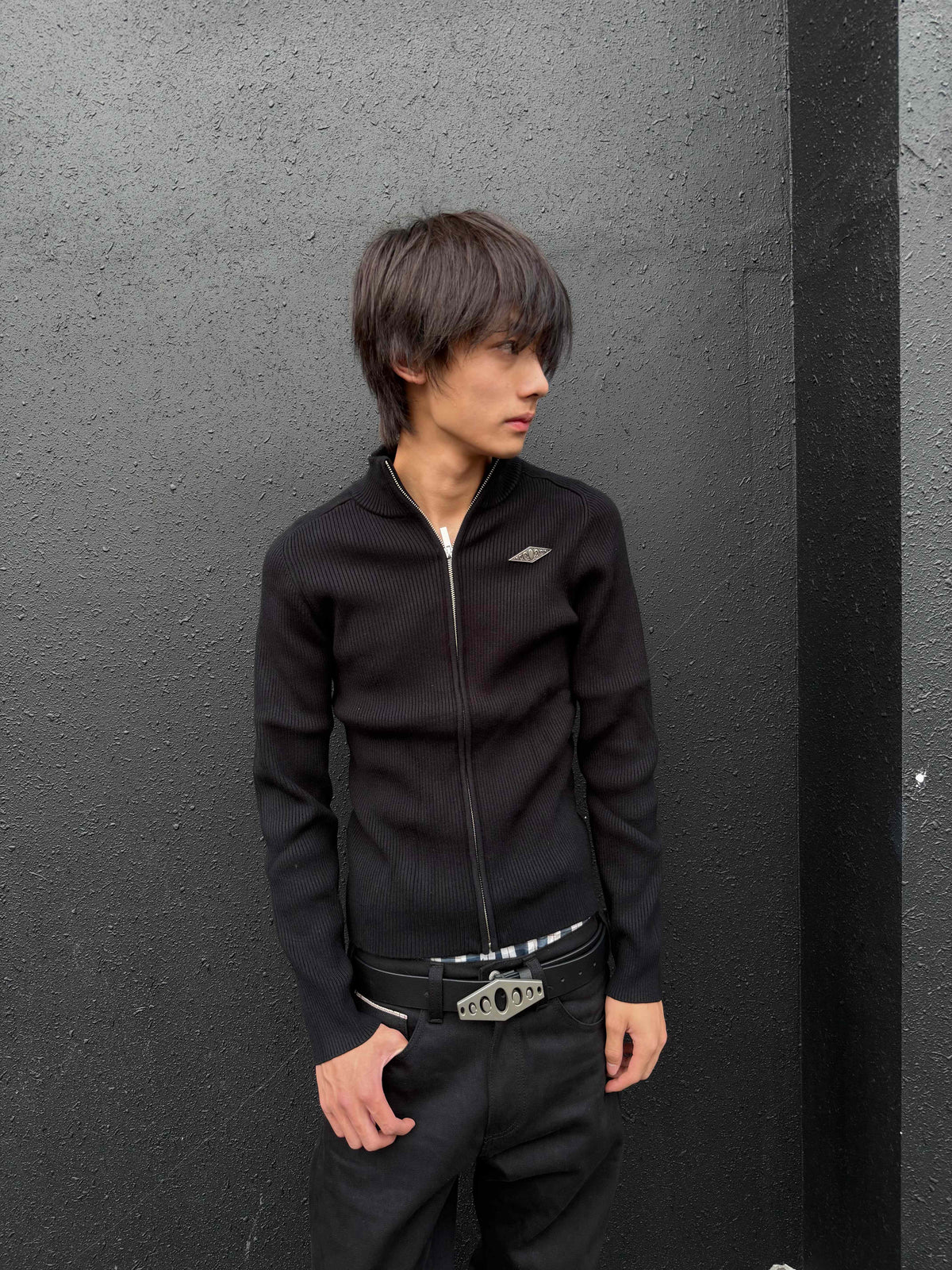 RETRO METAL LOGO KNIT JACKET