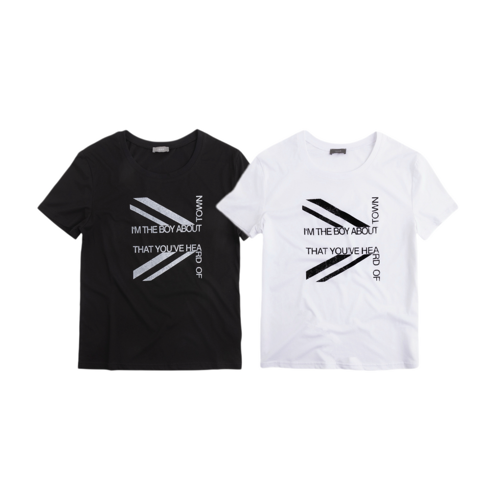 SLIM FIT BLACK AND WHITE TEE