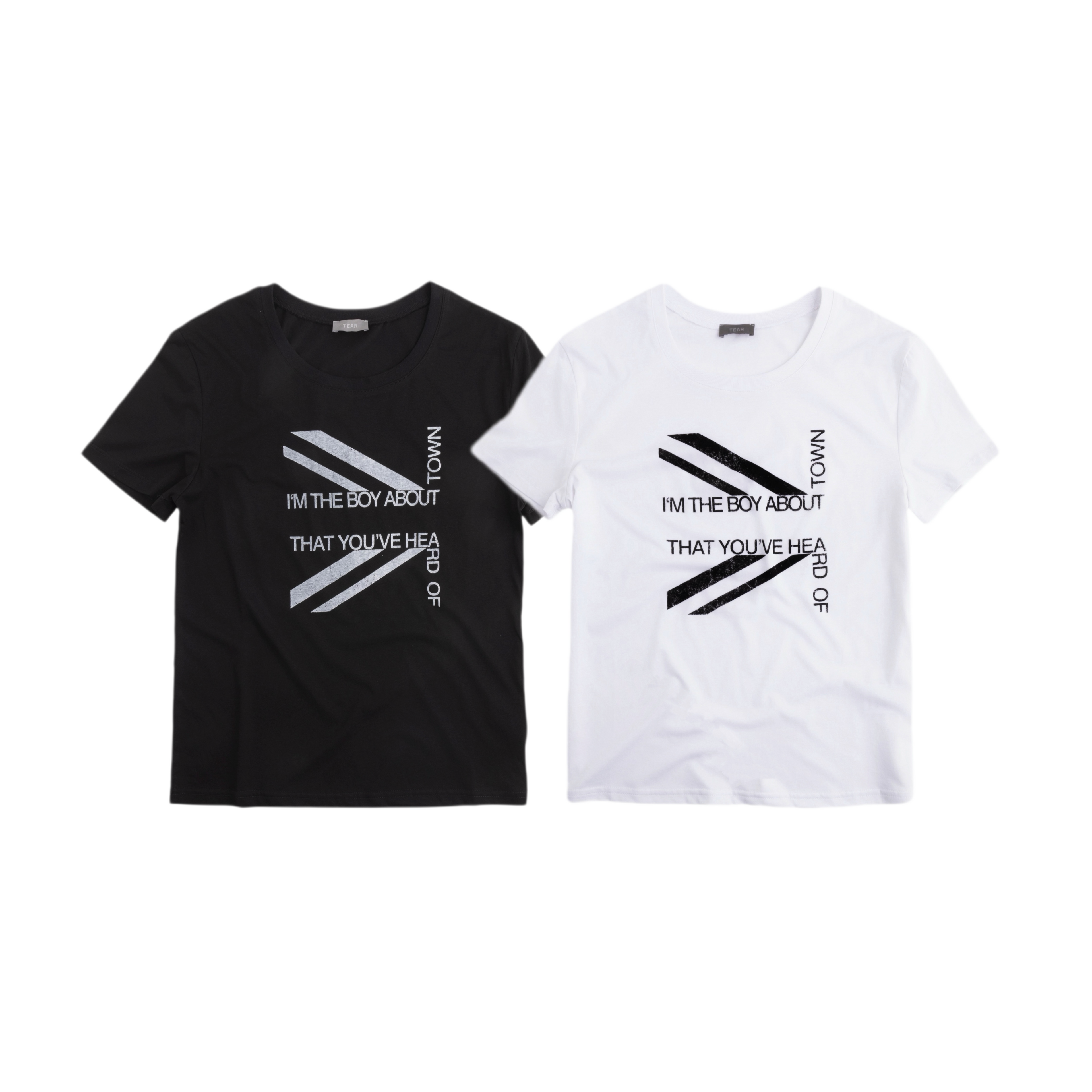 SLIM FIT BLACK AND WHITE TEE