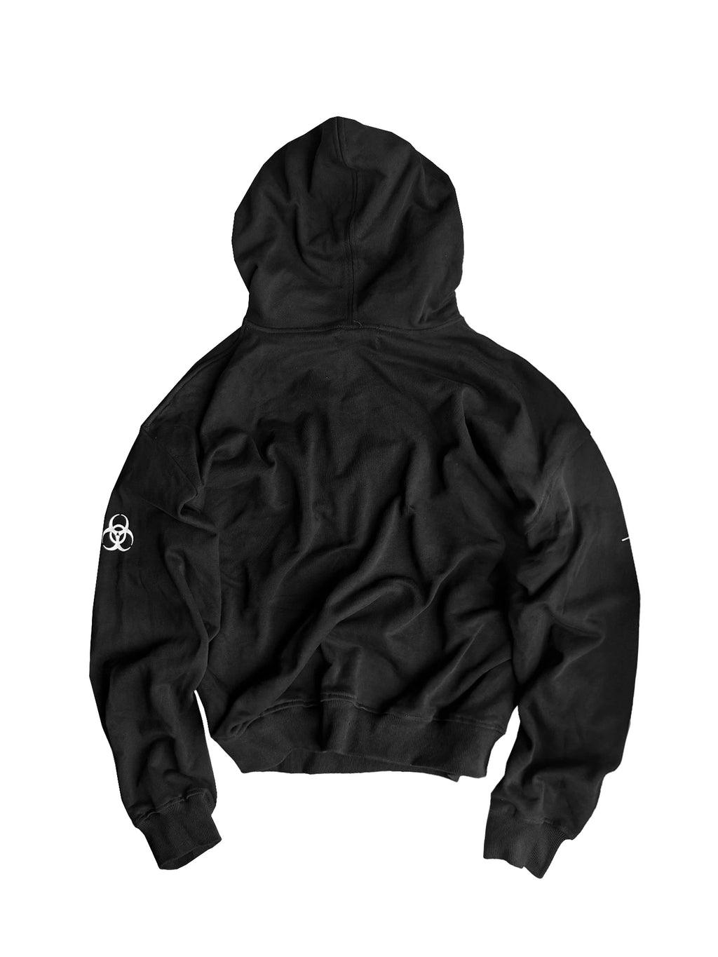 DISTRESSED COTTON SCRIPT HOODIE