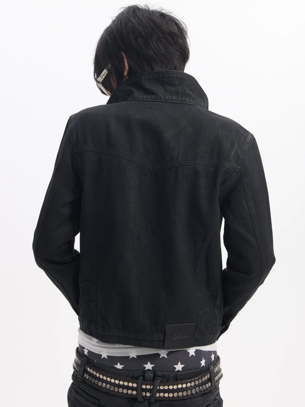 BRUSHED WAXED CROPPED DENIM JACKET