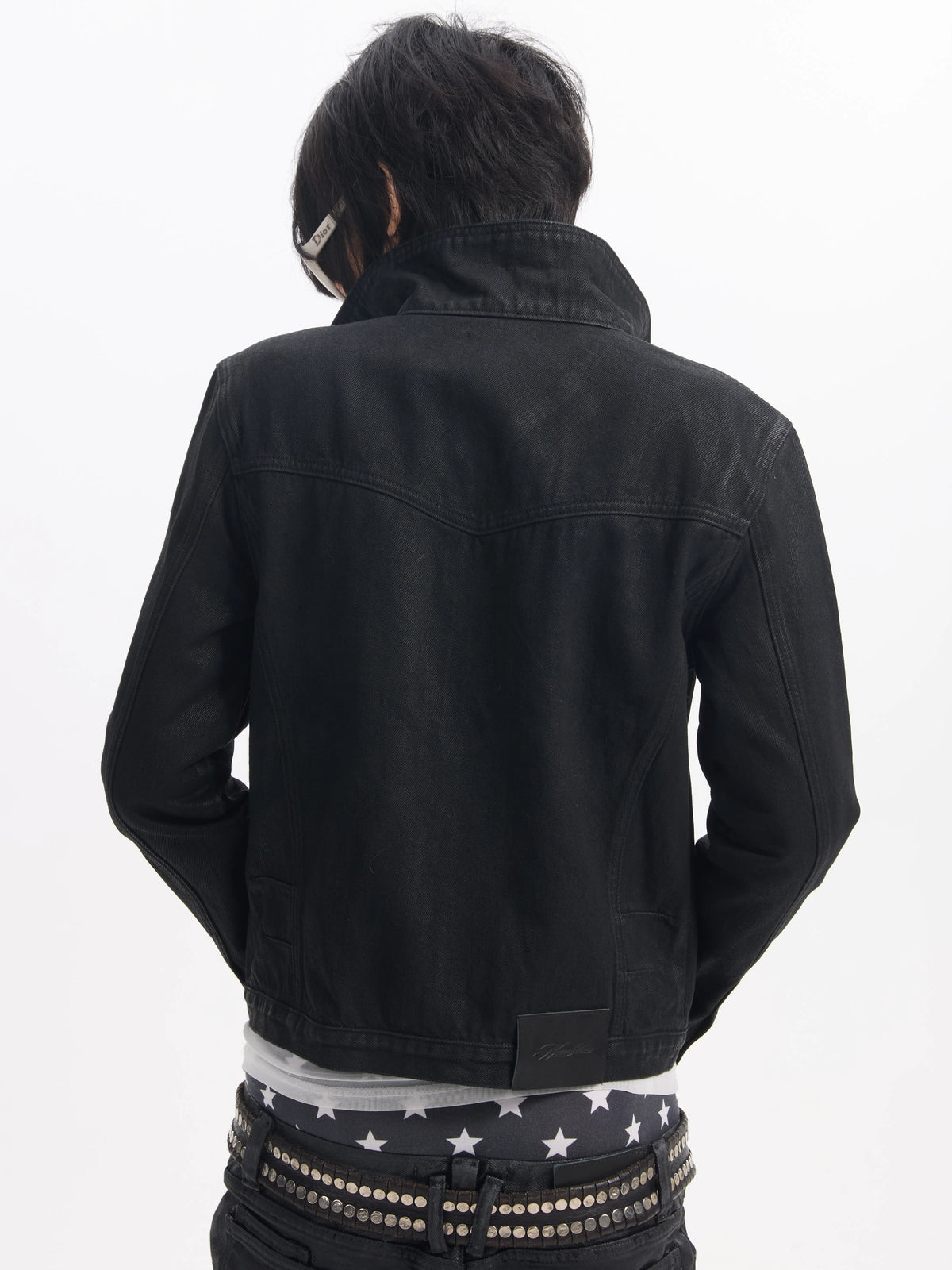 BRUSHED WAXED CROPPED DENIM JACKET