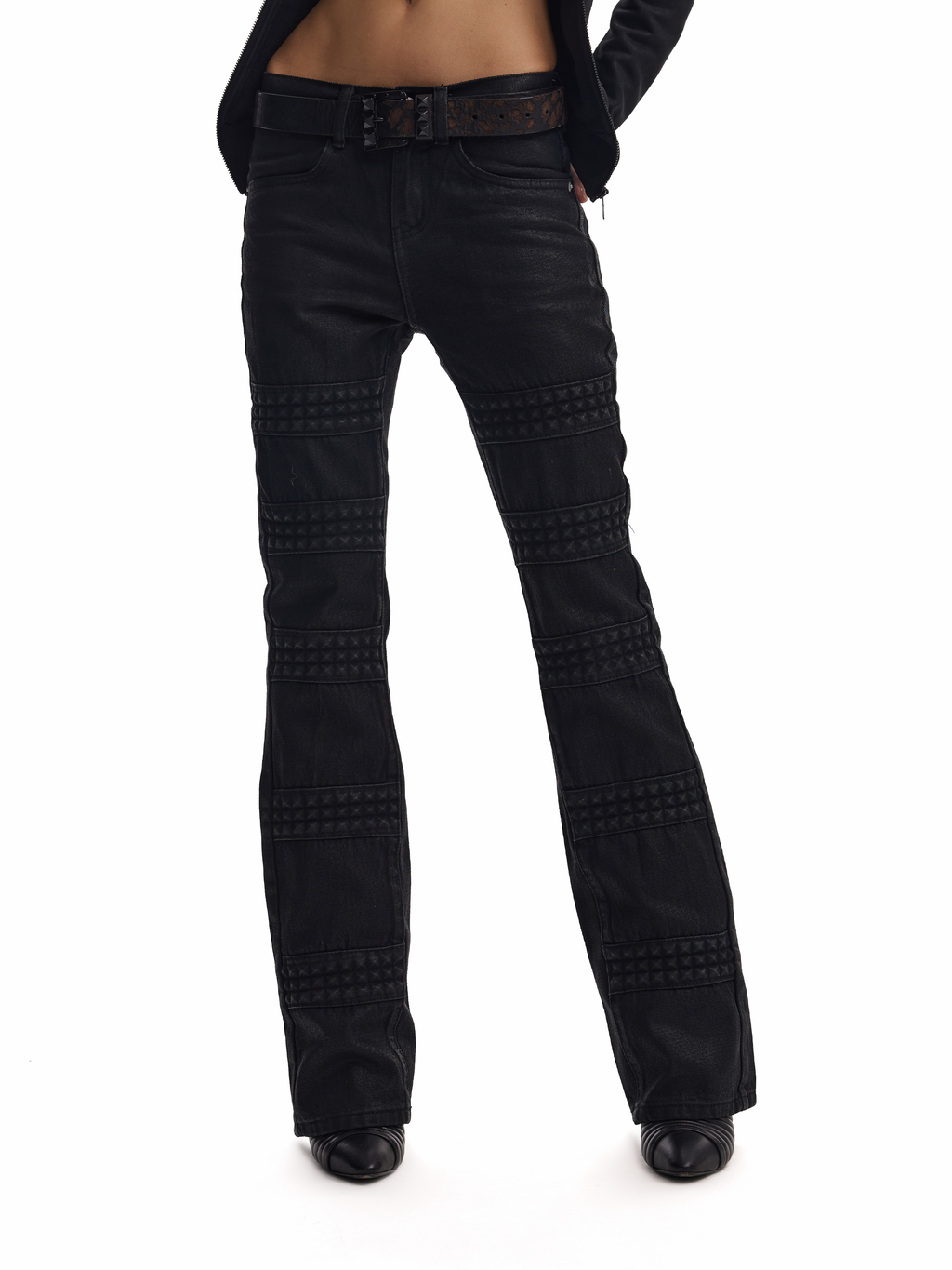 3D STUDDED SLIM-FIT JEANS