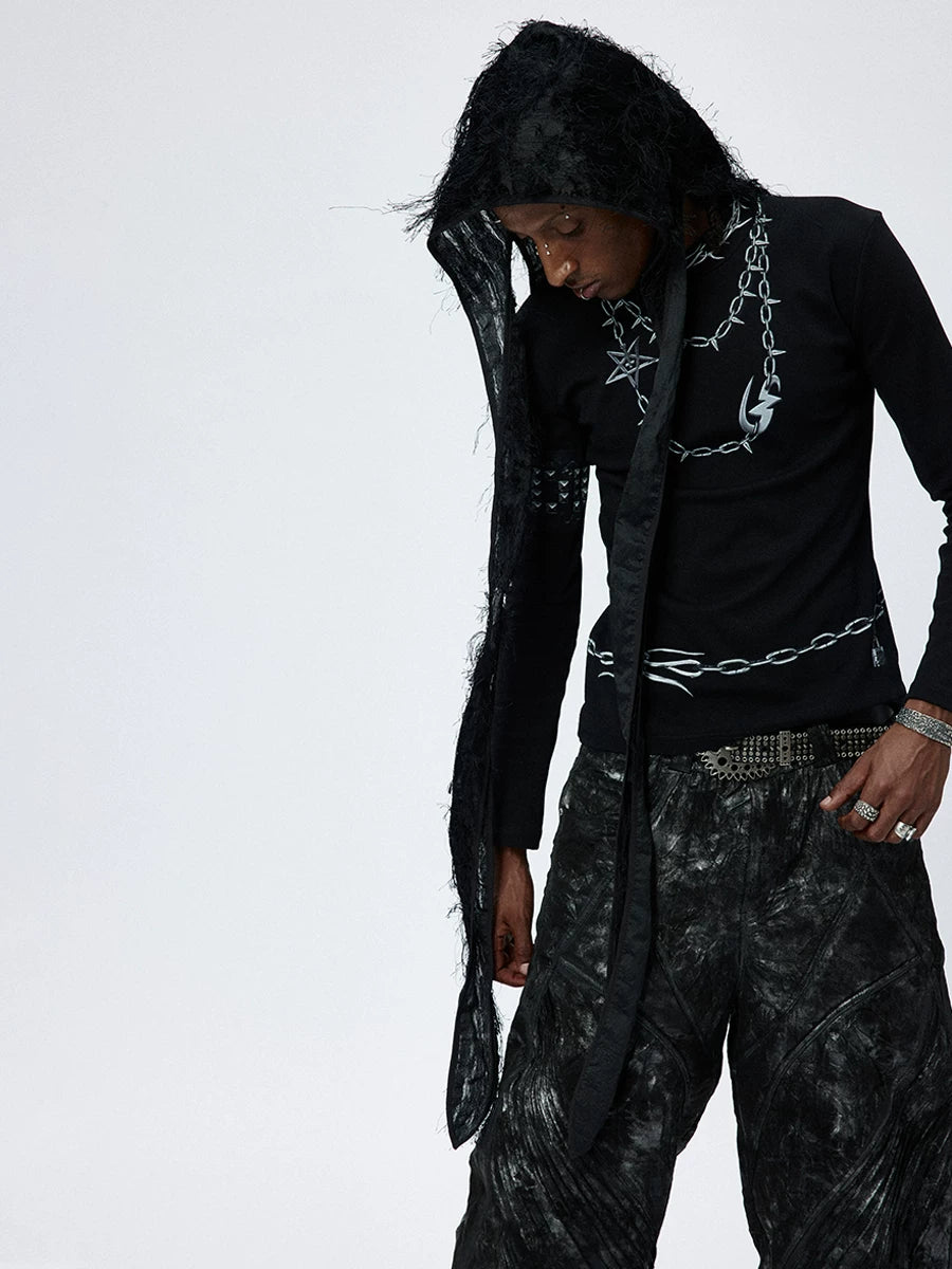 BLACK SHAGGY SCARF