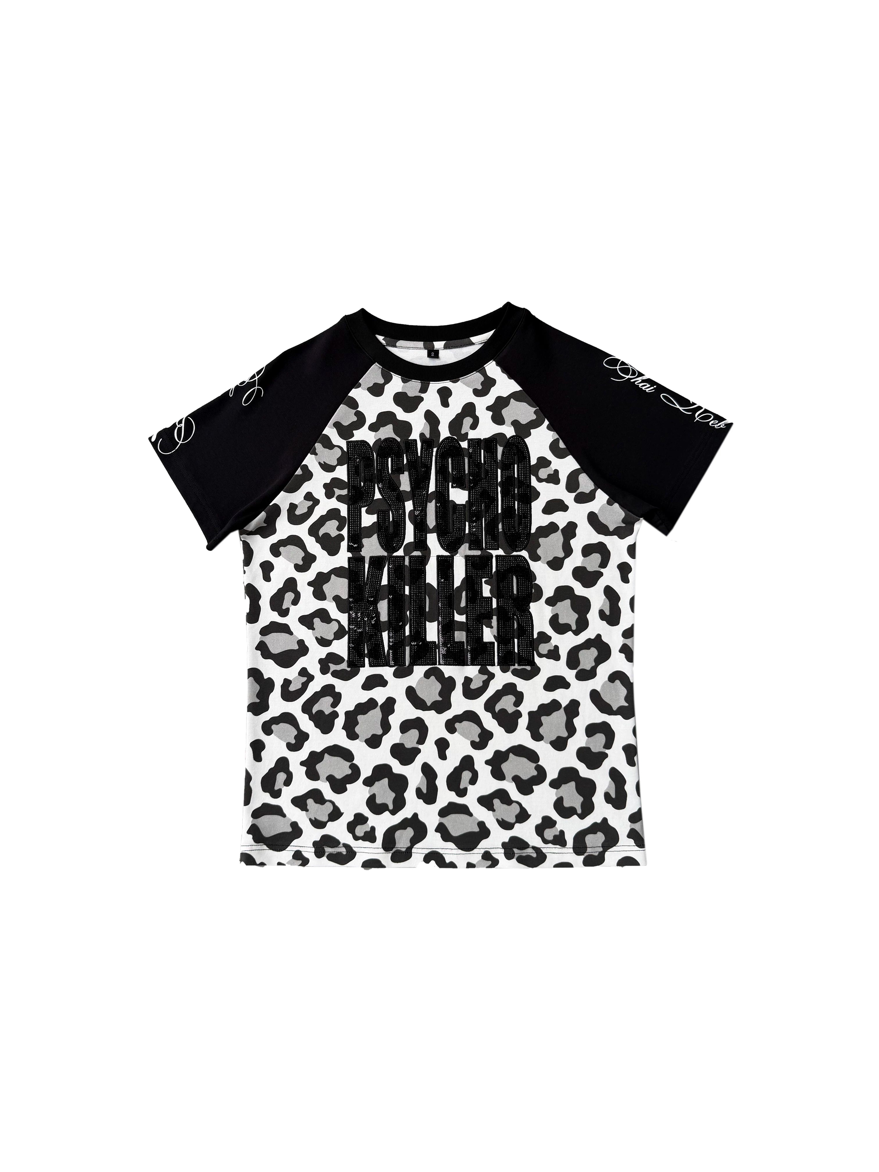 LEOPARD PRINT BEADED TEE
