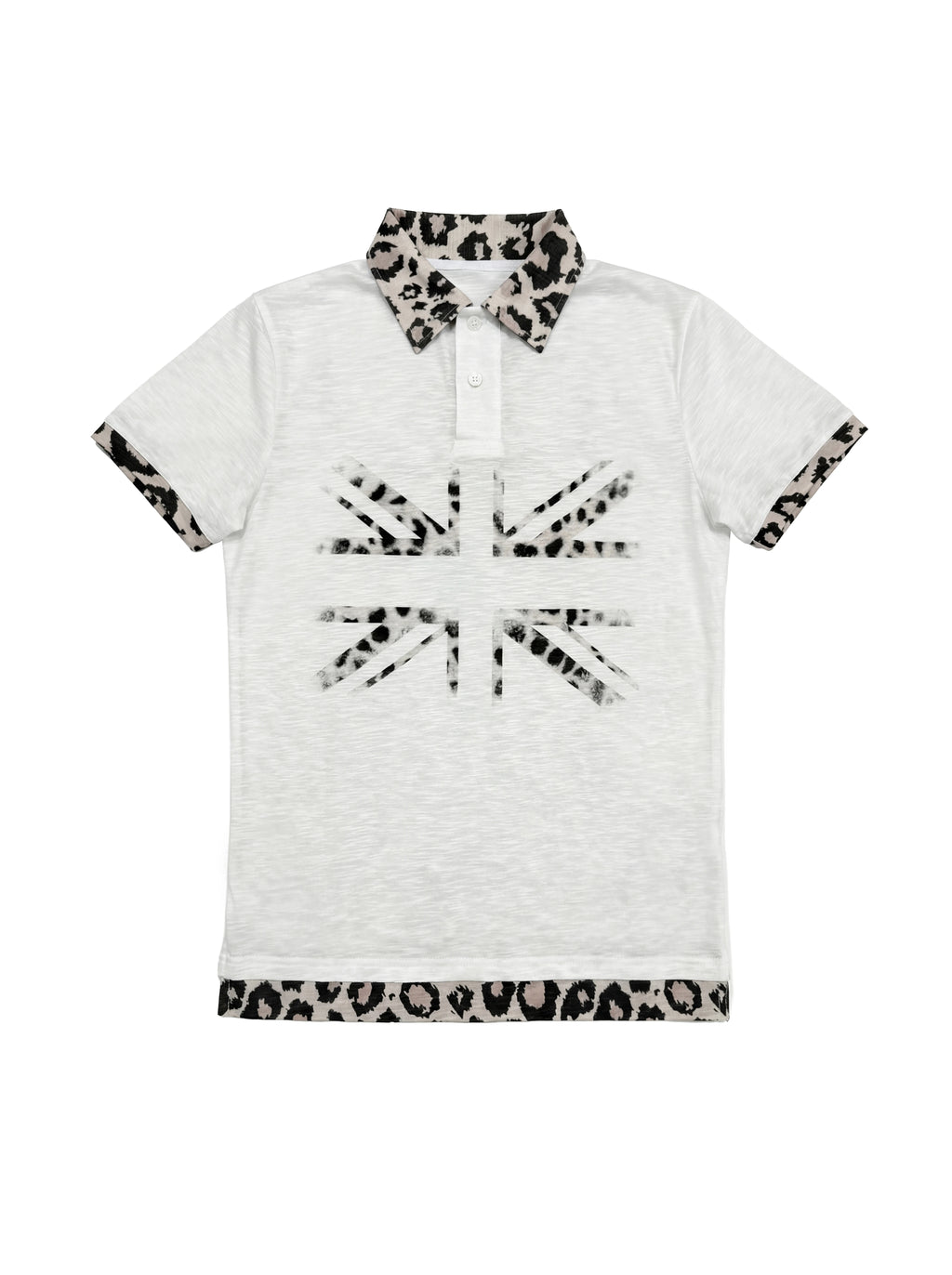 BAMBOO LEOPARD PRINT POLO T-SHIRT