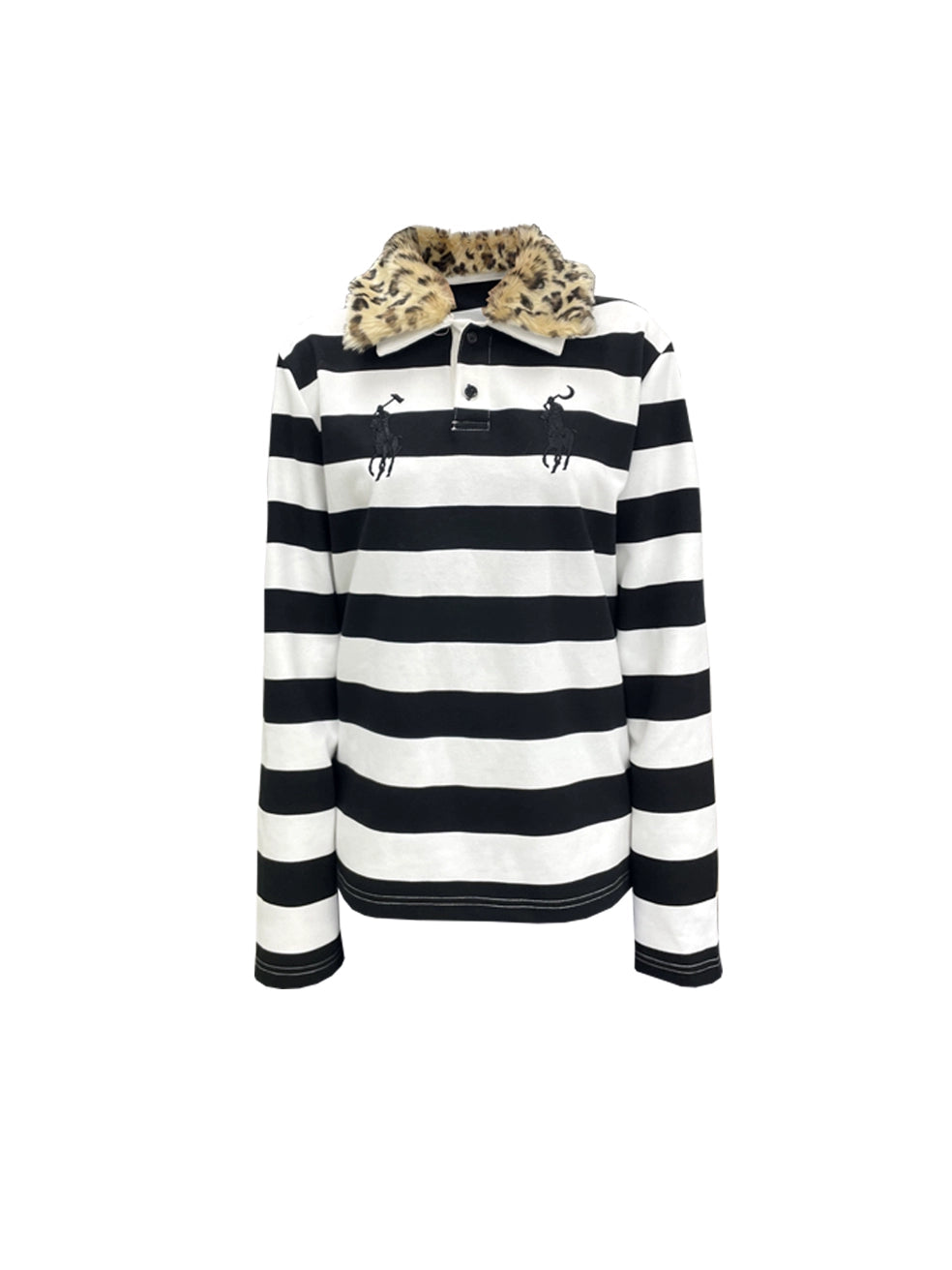 LEOPARD COLLAR POLO