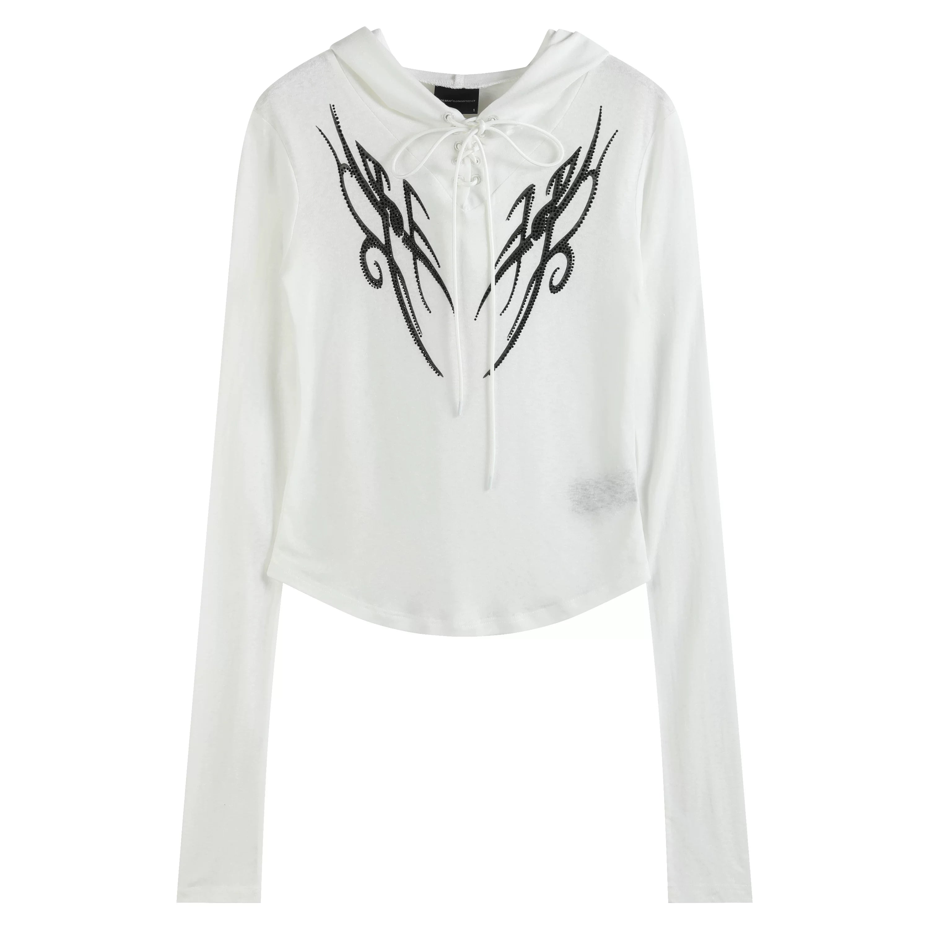 MICRO-SHEER SNOWFLAKE HOODED TOP