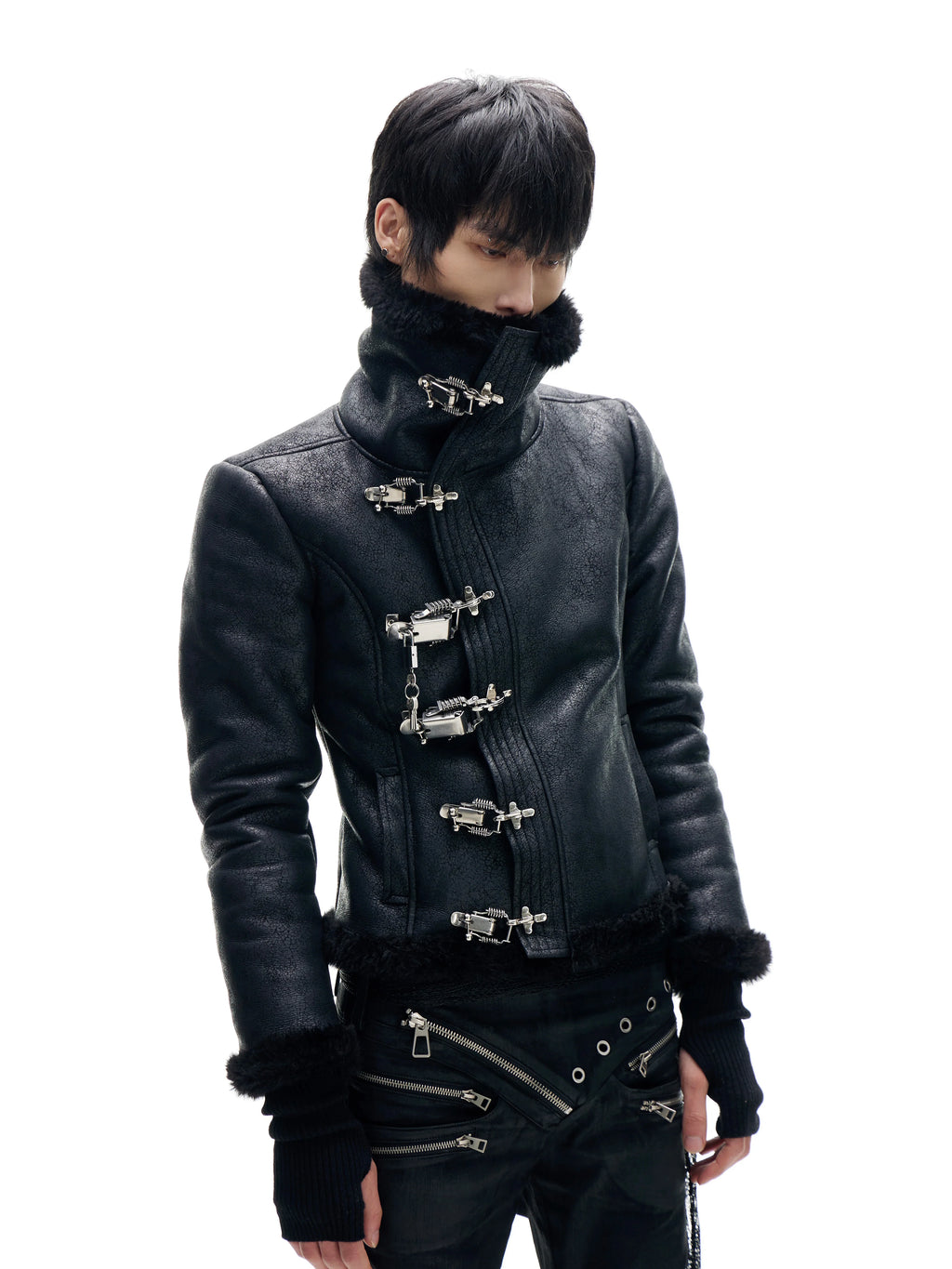HIGH COLLAR TWO-WAY COAT