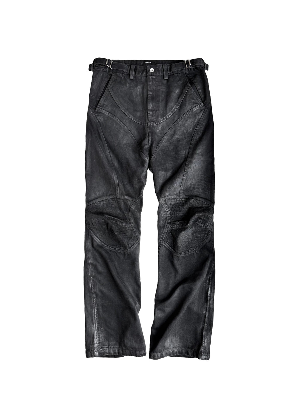 DECONSTRUCTED FRAYED DENIM PANTS