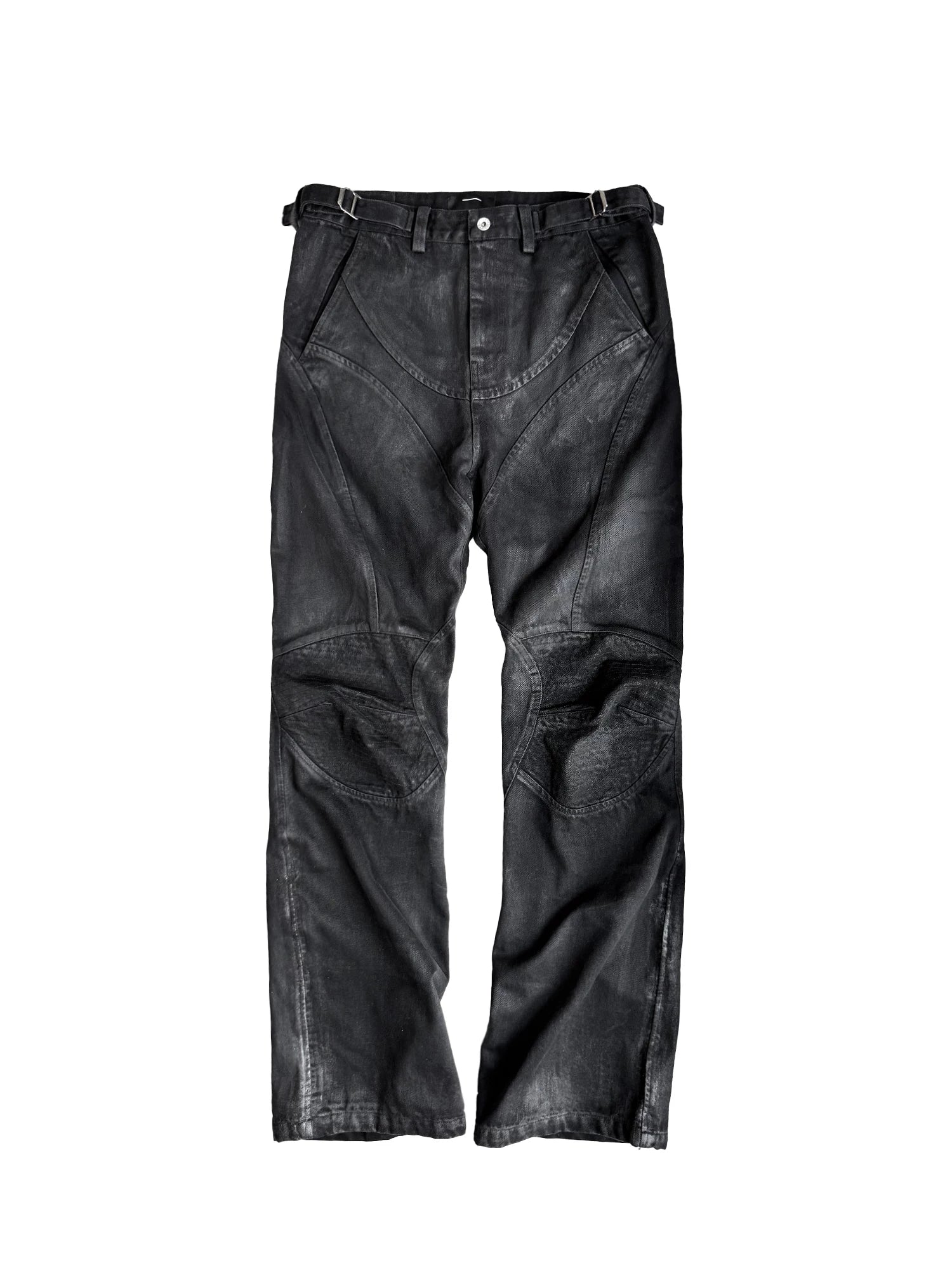 DECONSTRUCTED FRAYED DENIM PANTS