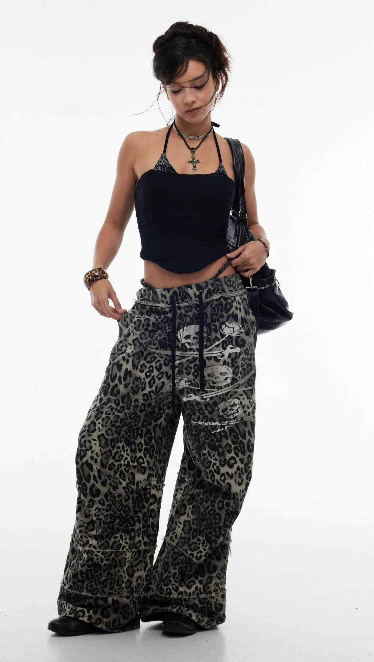LEOPARD PRINT LOOSE TROUSERS