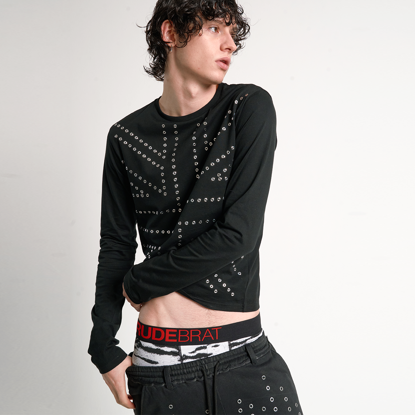 SHINY RHINESTONE BLACK TOP