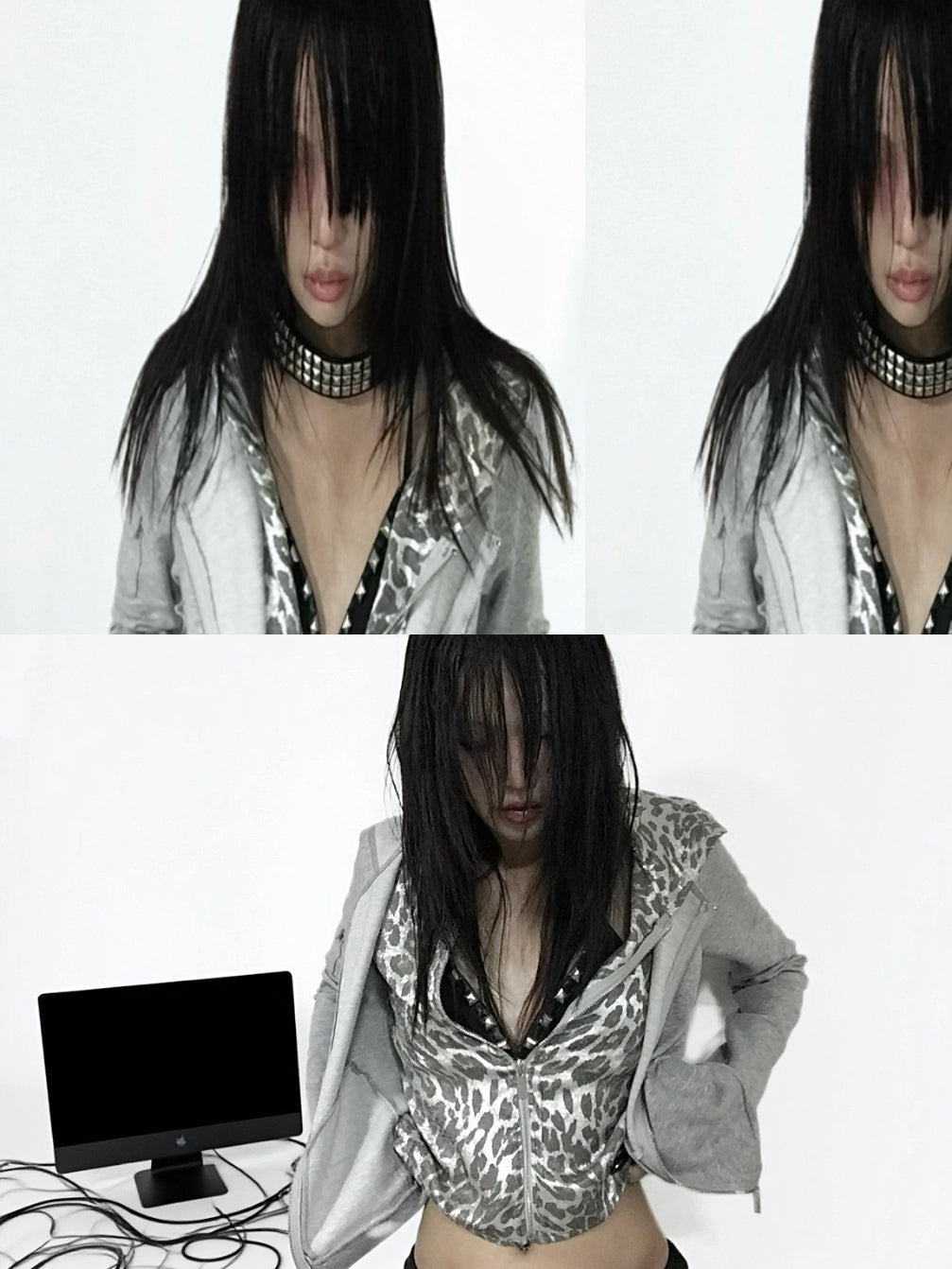 LEOPARD LAYERED HOODIE