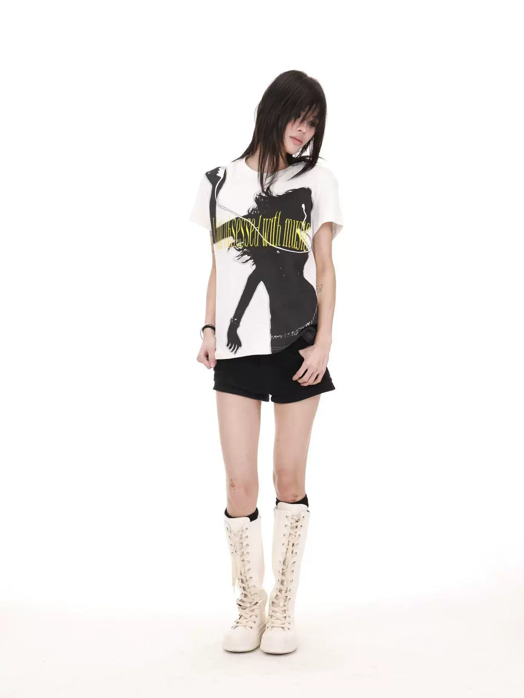 PUNK STREETWEAR T-SHIRT WITH EMBROIDERY