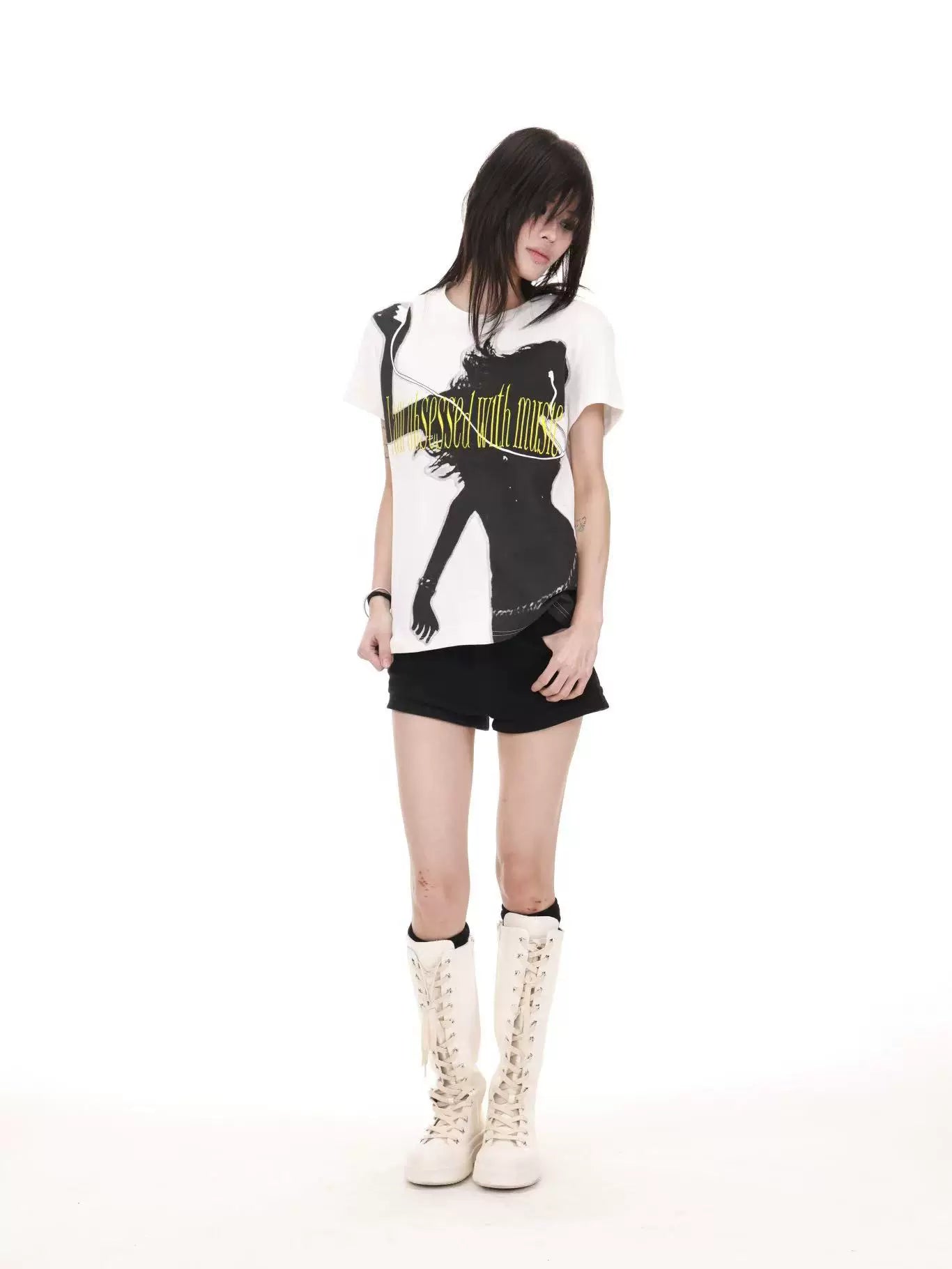 PUNK STREETWEAR T-SHIRT WITH EMBROIDERY