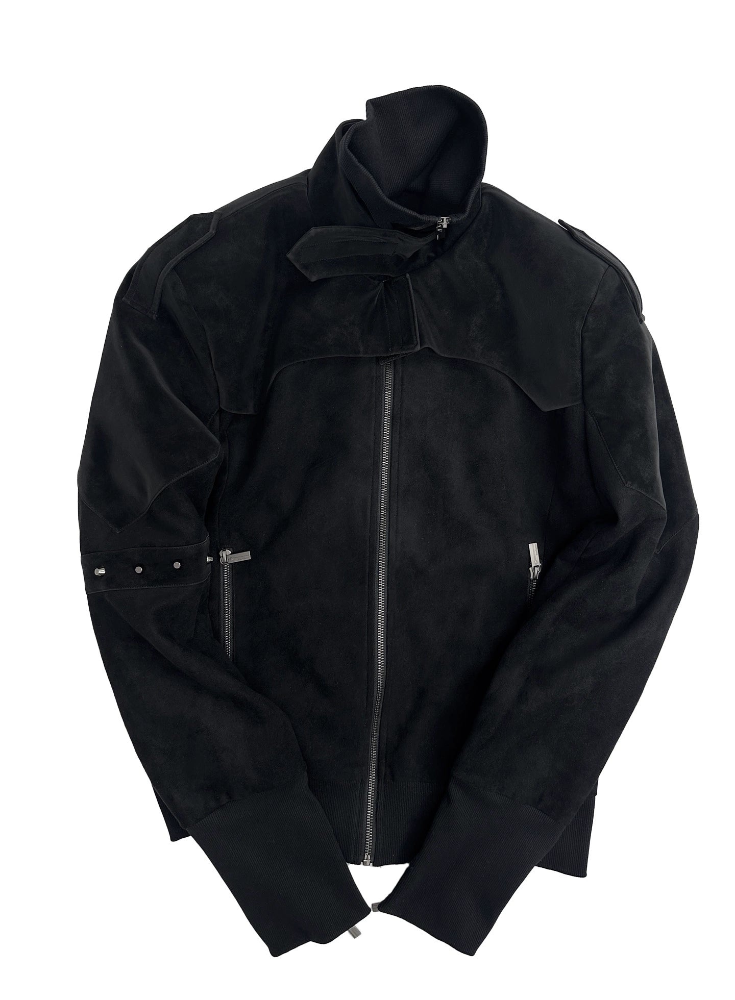 CROPPED STUDDED SUEDE JACKET