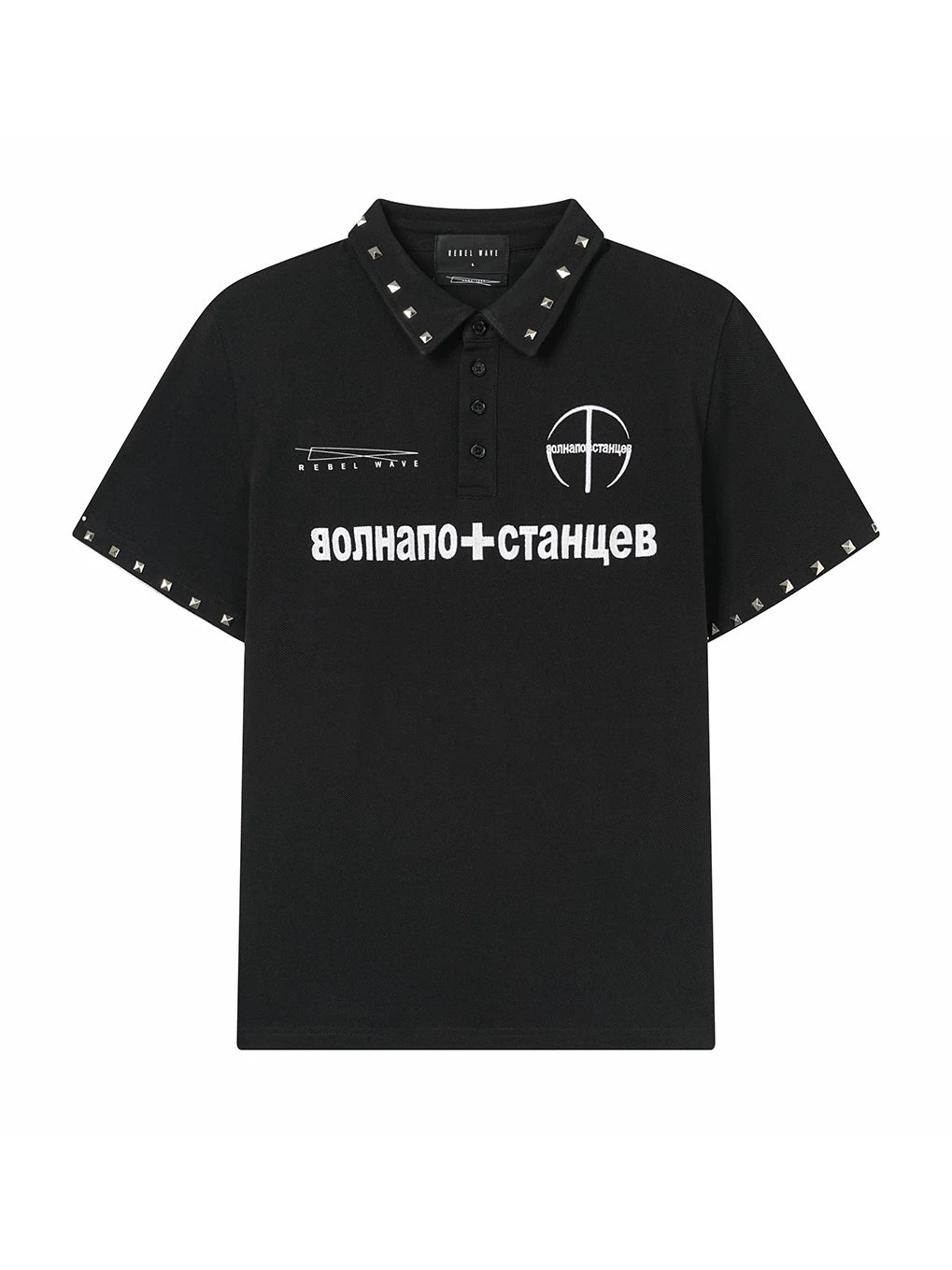 STUDDED PRINT POLO SHIRT