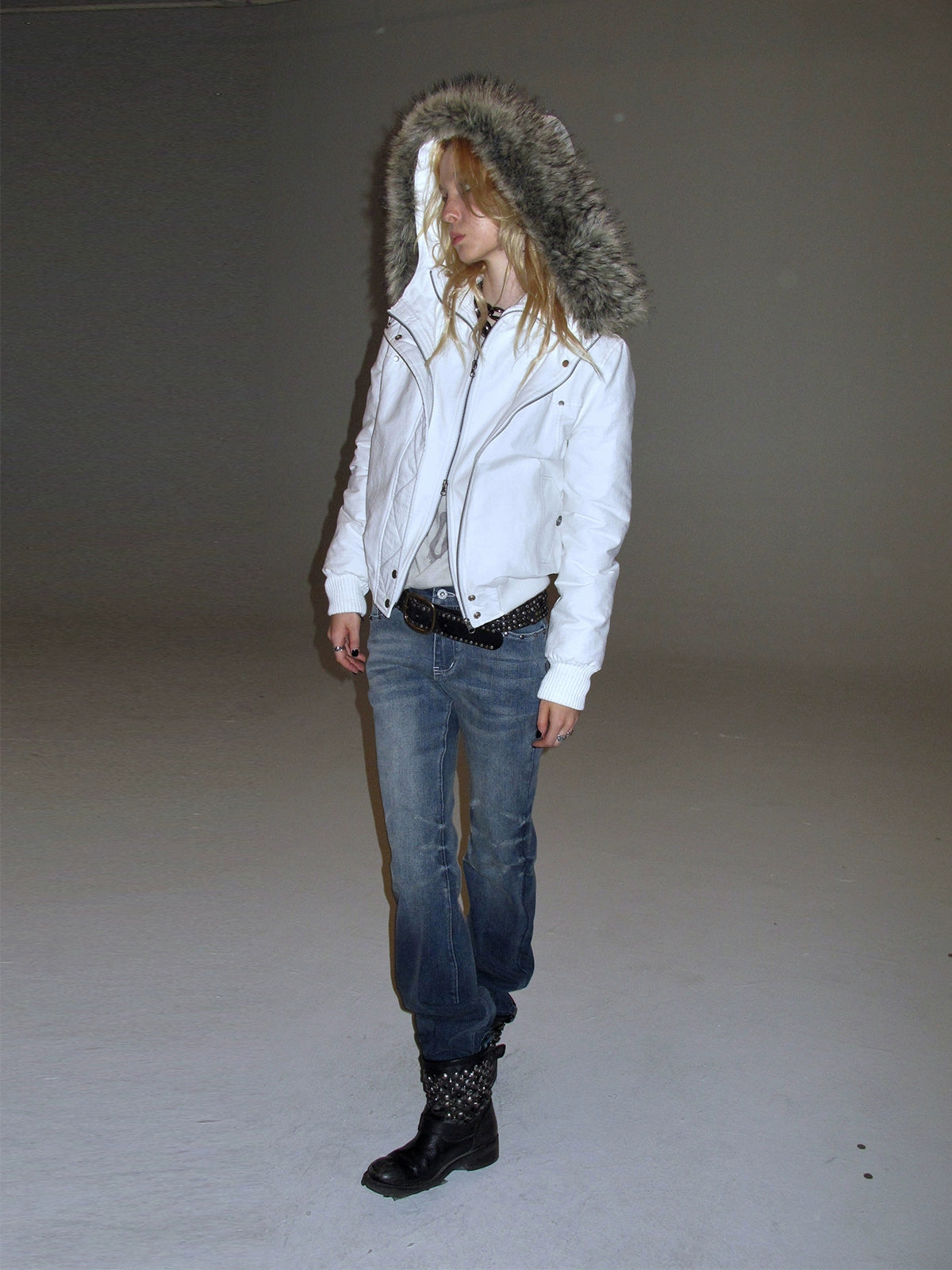 FAUX FUR HOODED JACKET