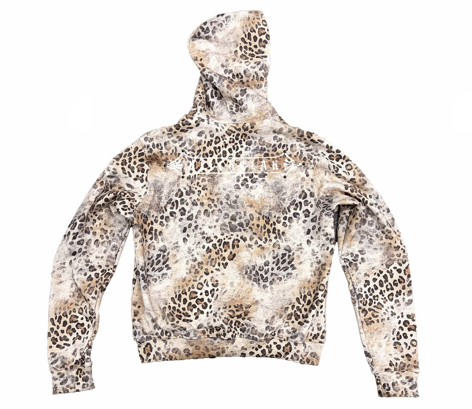 LEOPARD PRINT STUDDED SWEATSHIRT JACKET