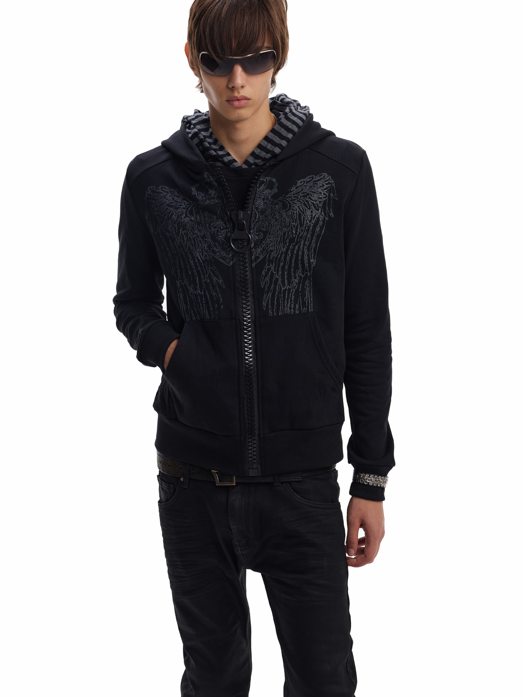GLITTER WINGS FULL-ZIP HOODIE